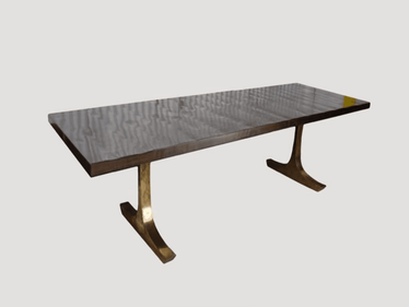 French Polished Dining Table With Bronze Legs