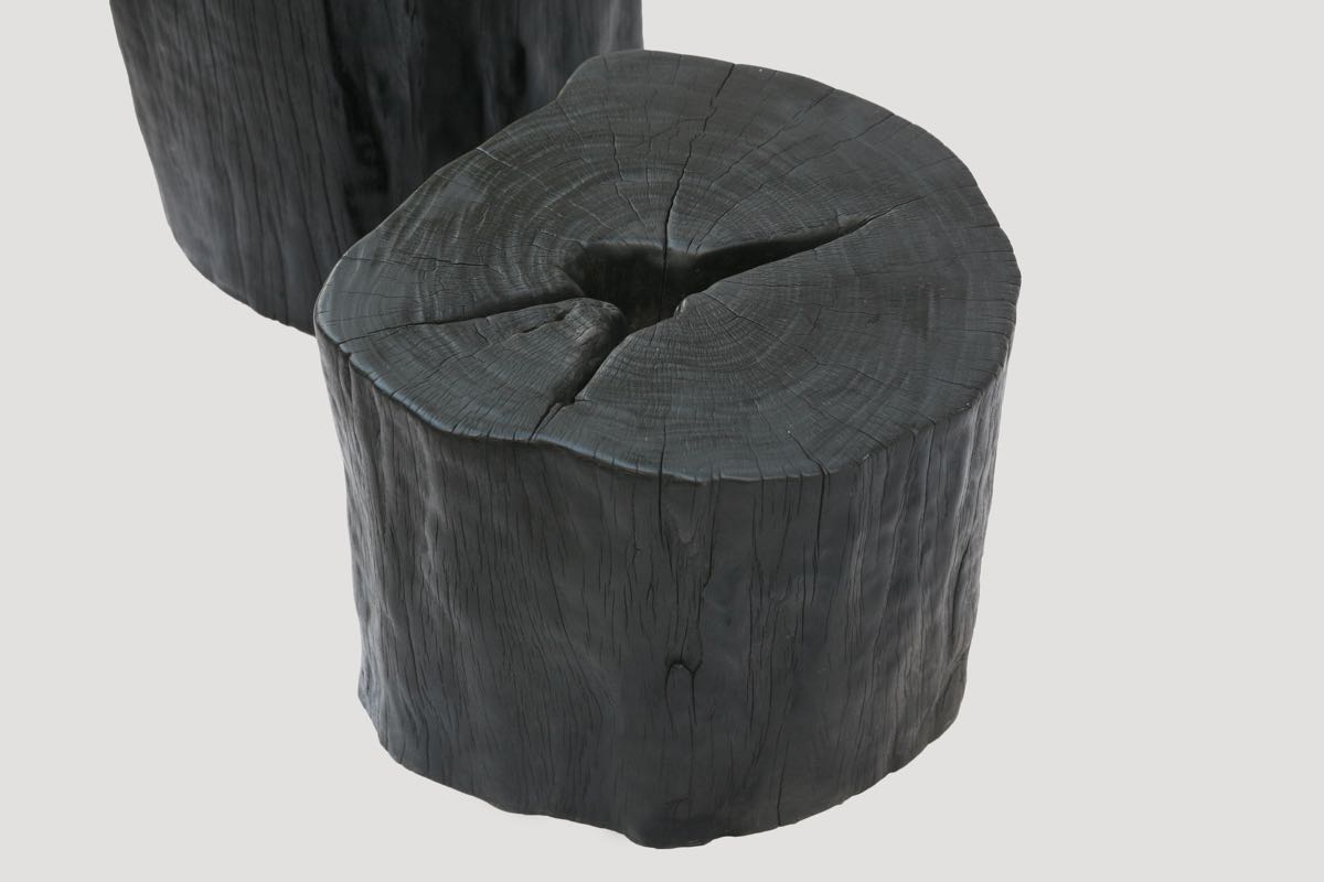 Burnt Wood Side Tables Triple Burnt Collection Andrianna Shamaris