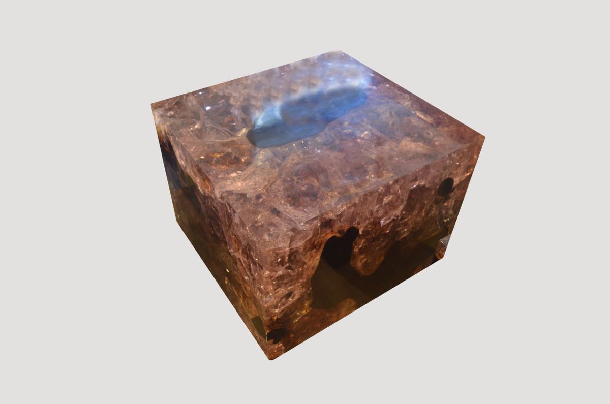 large cracked resin cocktail table