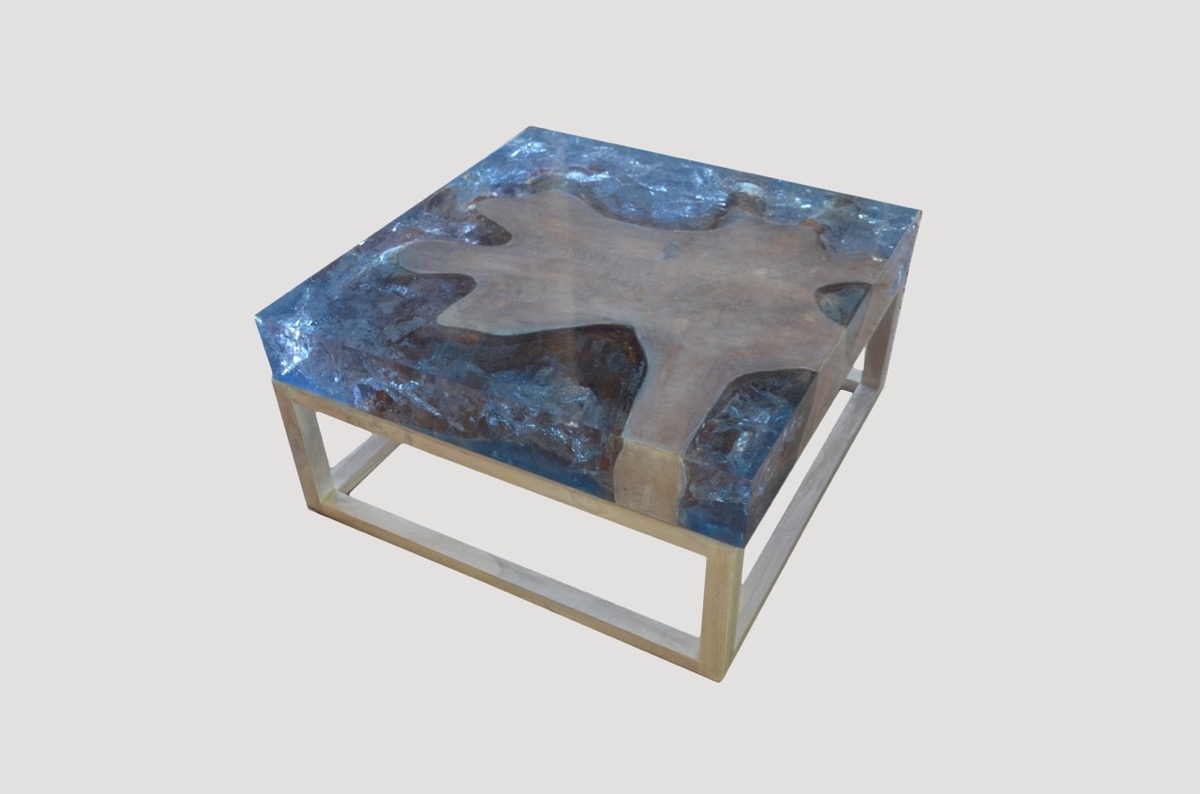 cracked resin coffee table