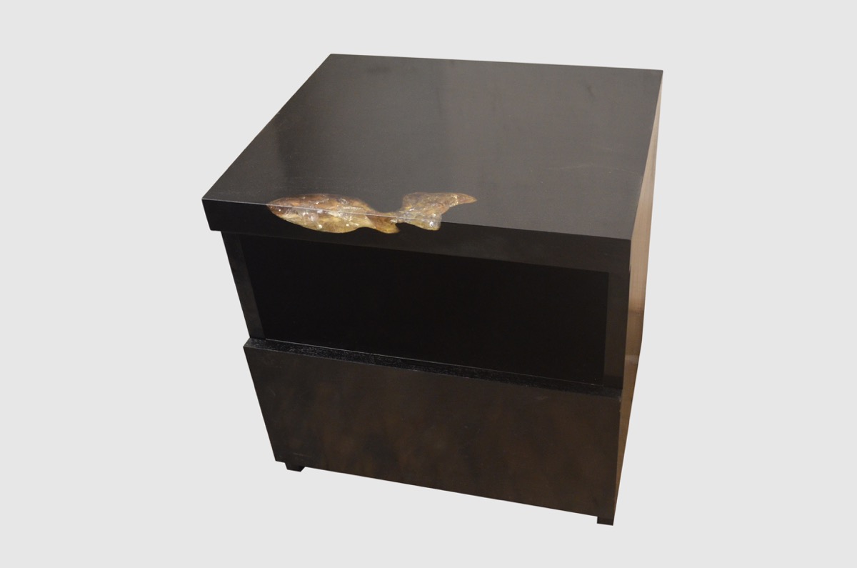 cracked resin bedside table