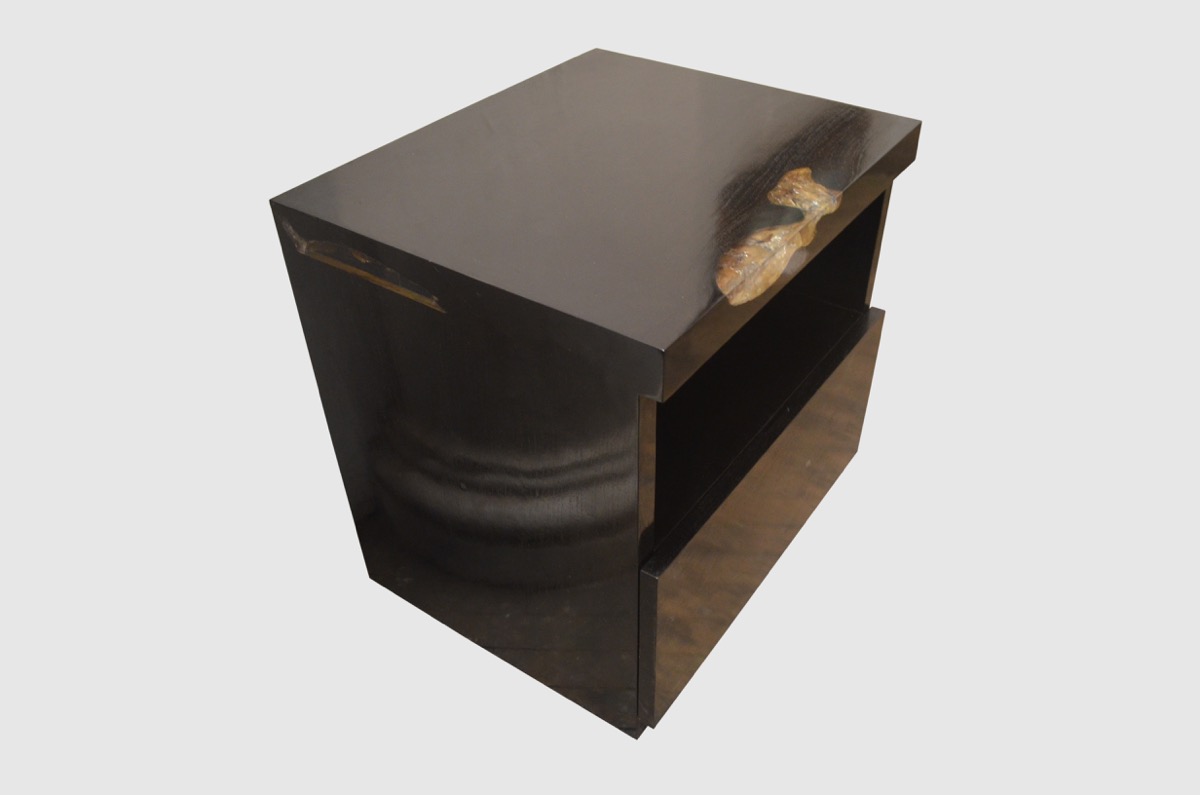 cracked resin bedside table