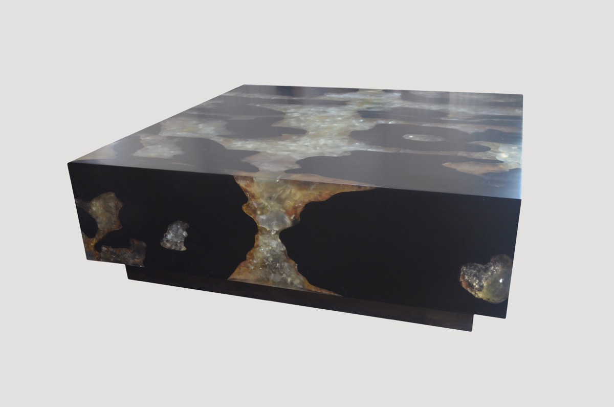cracked resin coffee table