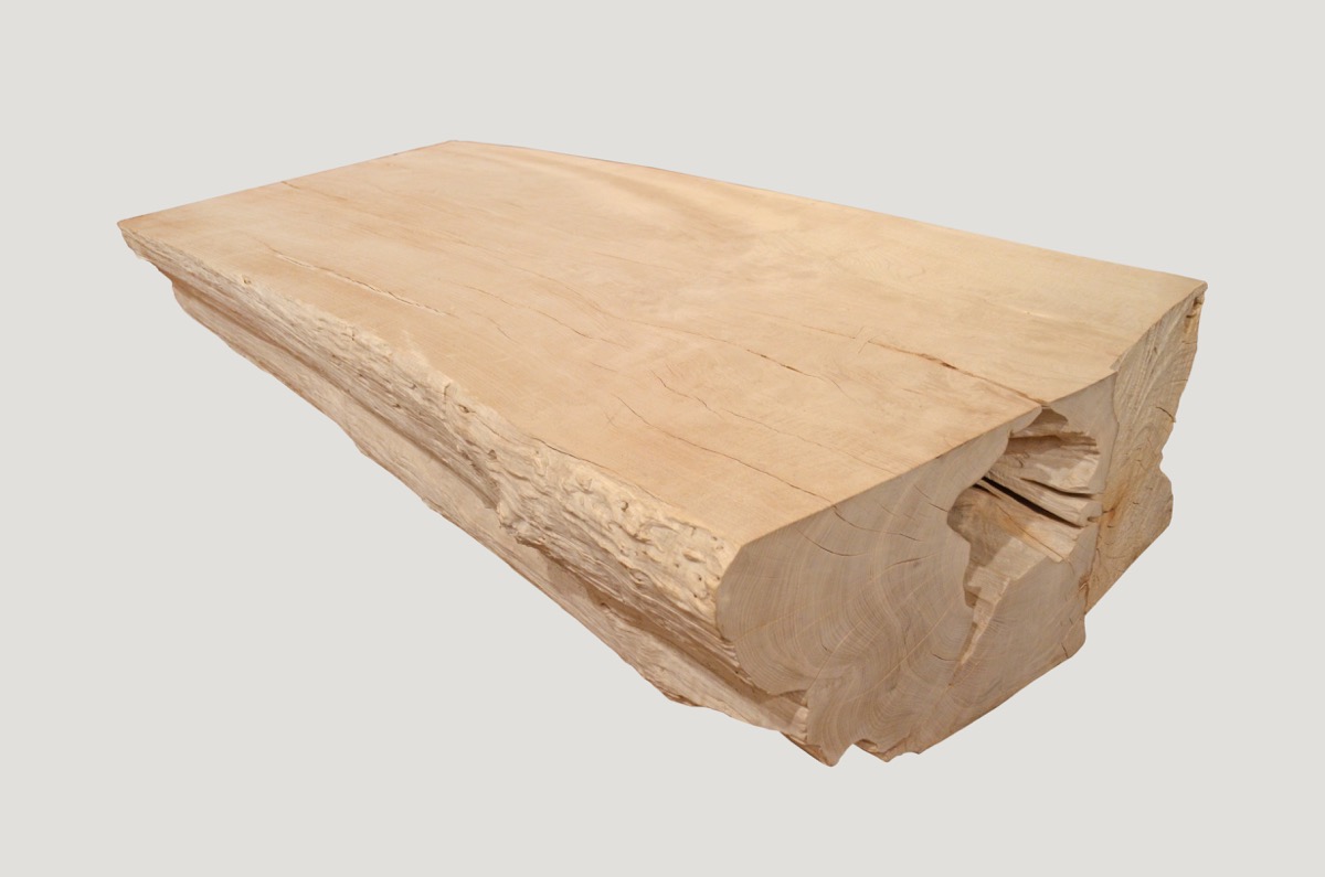 organic white teak wood coffee table