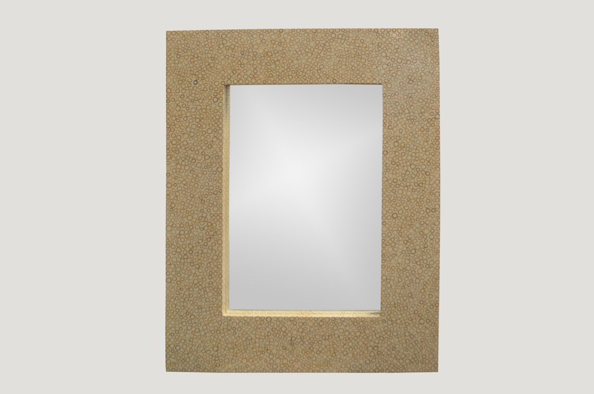 square bamboo inlay mirror