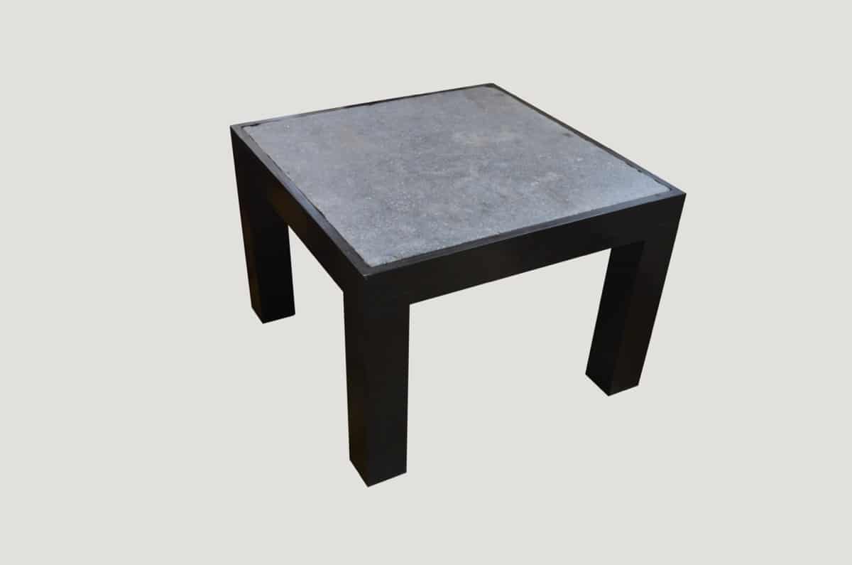 teak stone side table