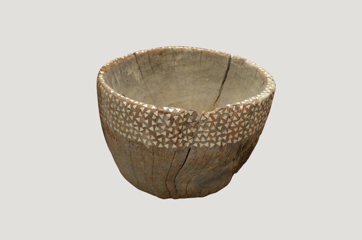 teak shell inlay bowl