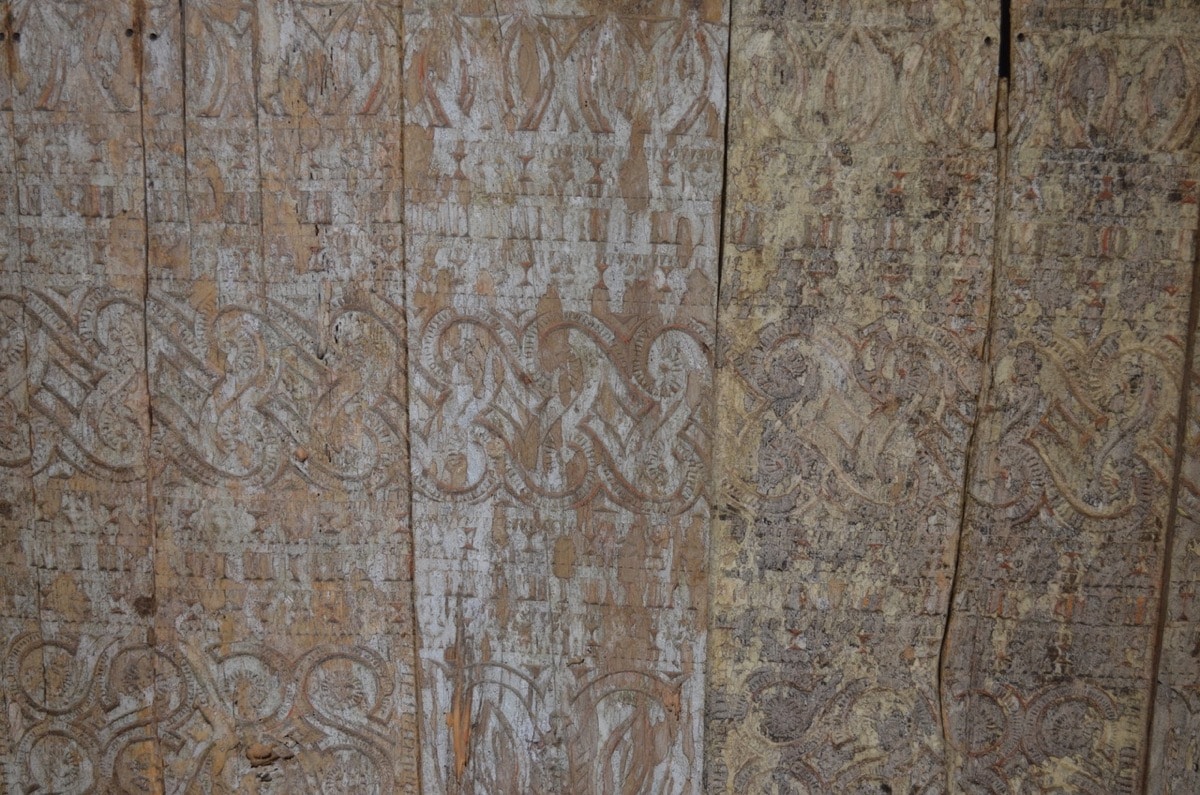 ancient hand carved panel from toraja