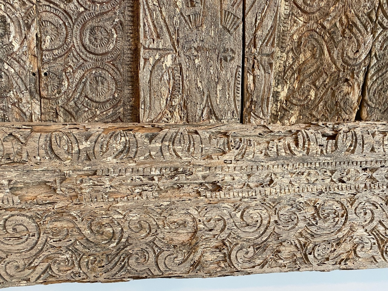 ancient hand carved panel