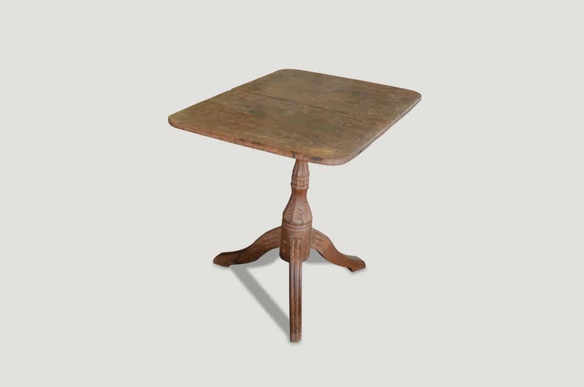 antique teak wood colonial side table