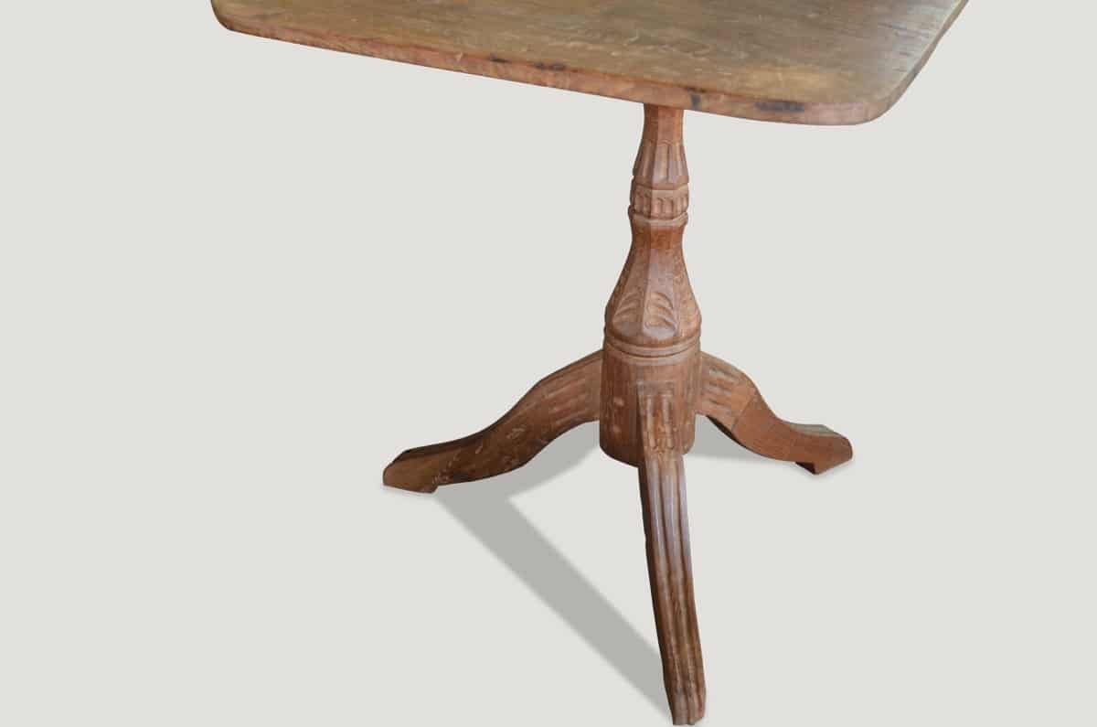 antique teak wood colonial side table