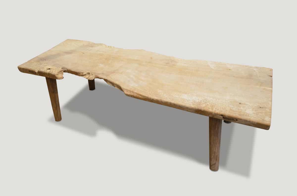 live edge teak coffee table or bench