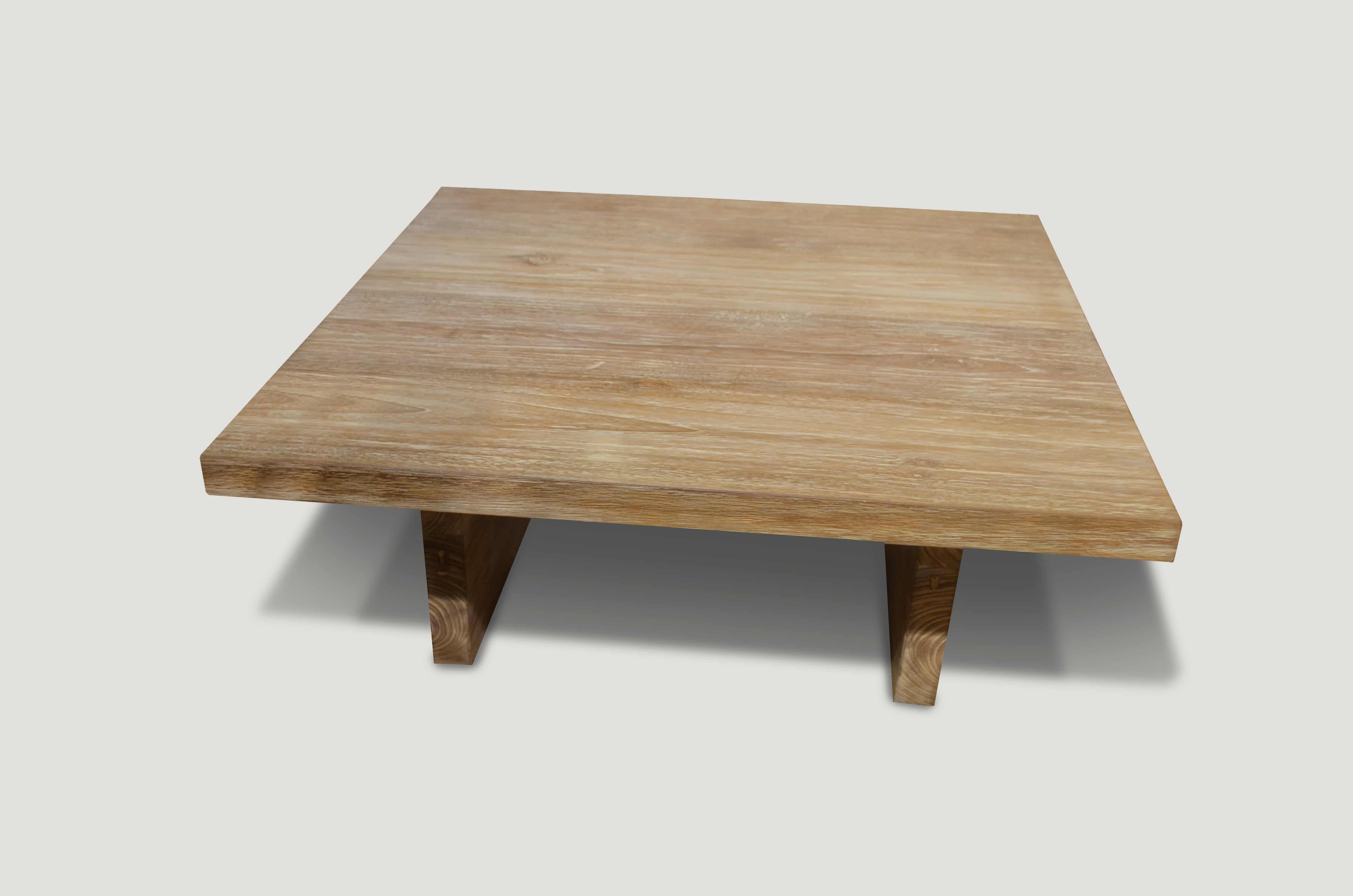 minimalist teak wood coffee table
