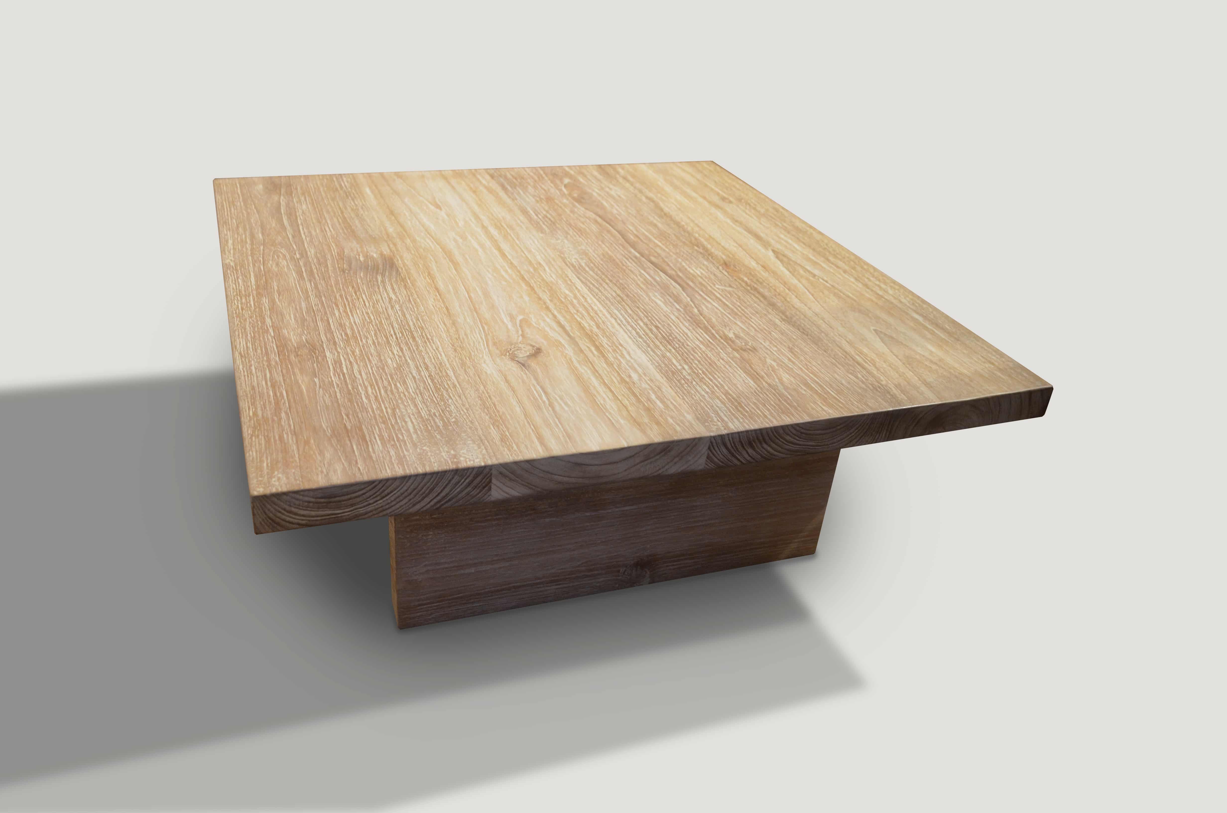 minimalist teak wood coffee table