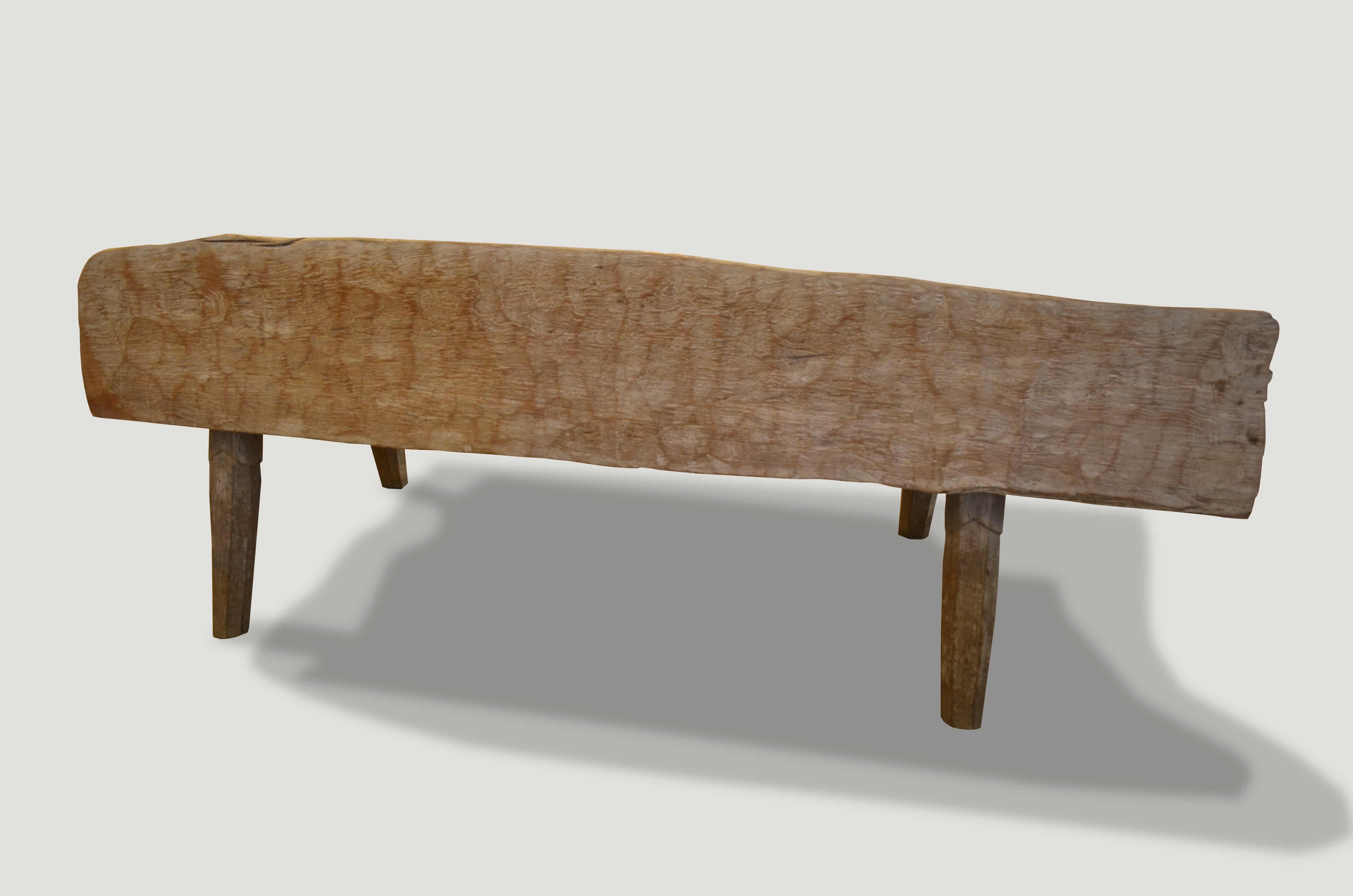 museum quality wabi-sabi teak wood bench