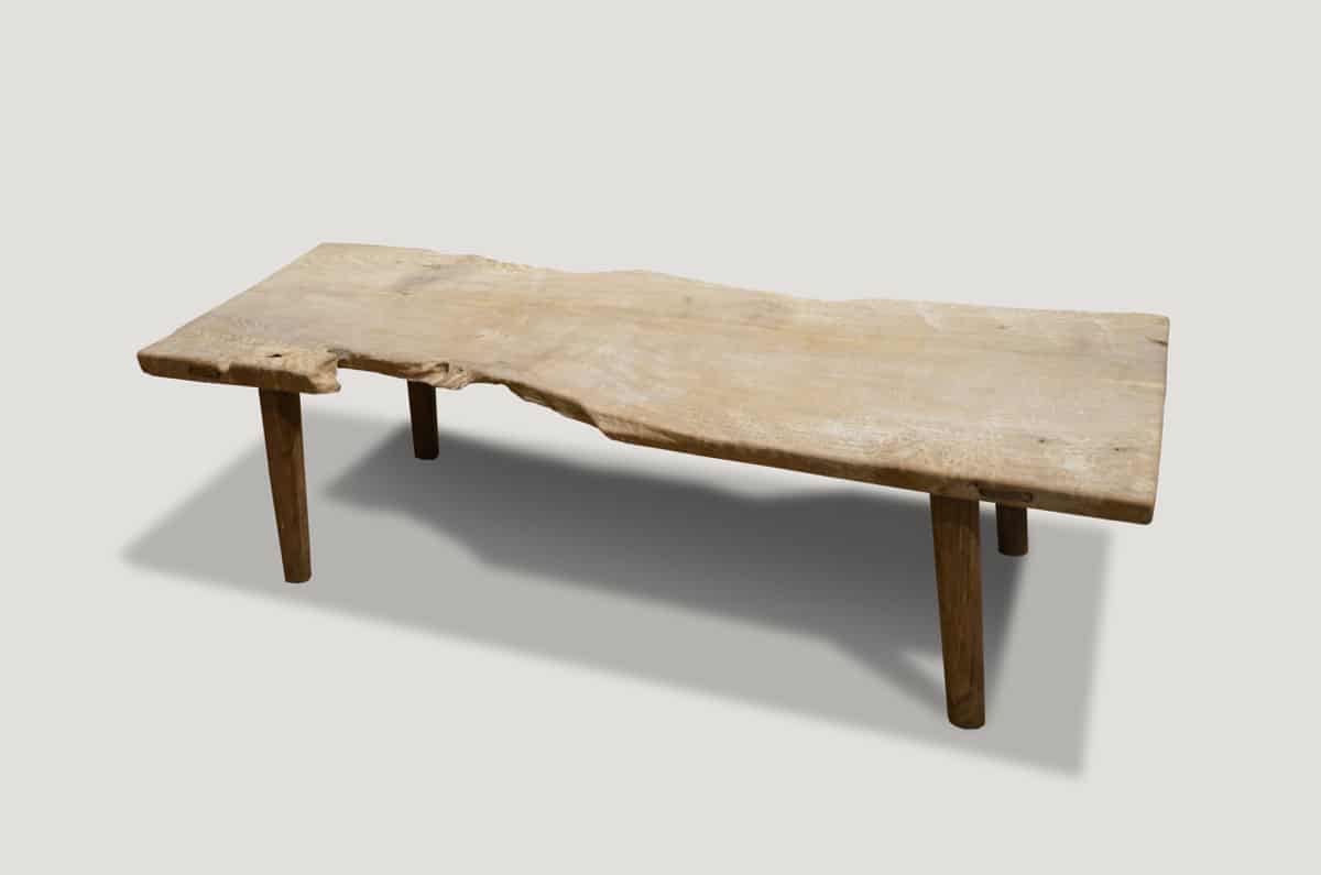 live edge teak coffee table or bench