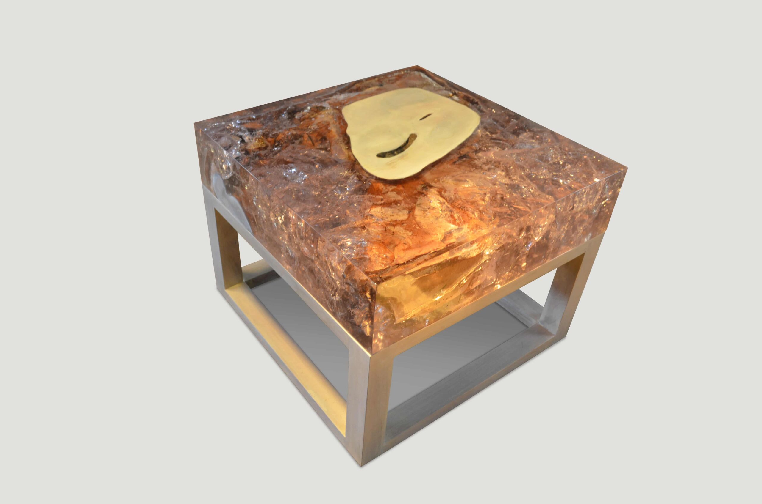 cracked resin side table