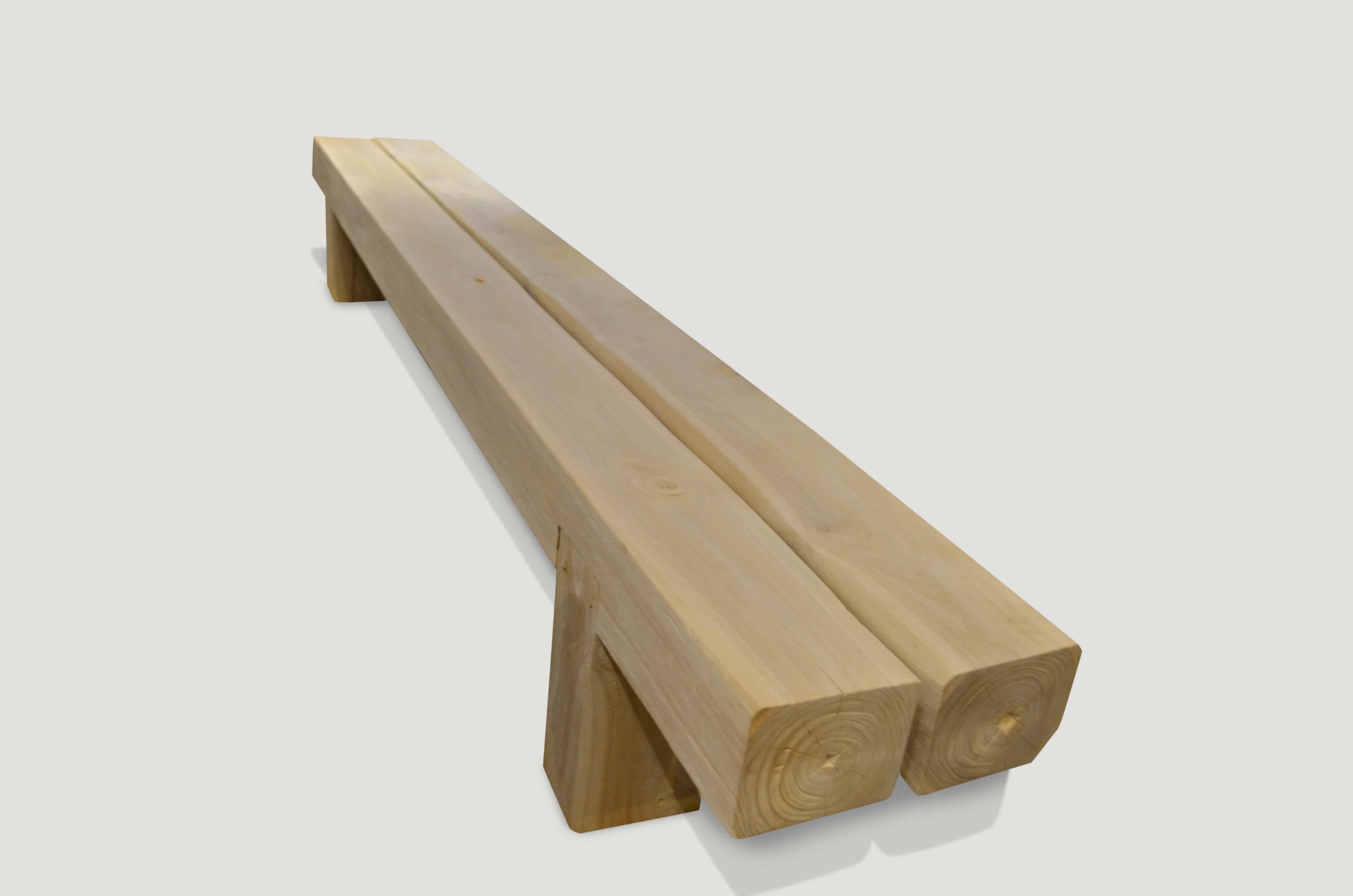st barts teak wood log bench
