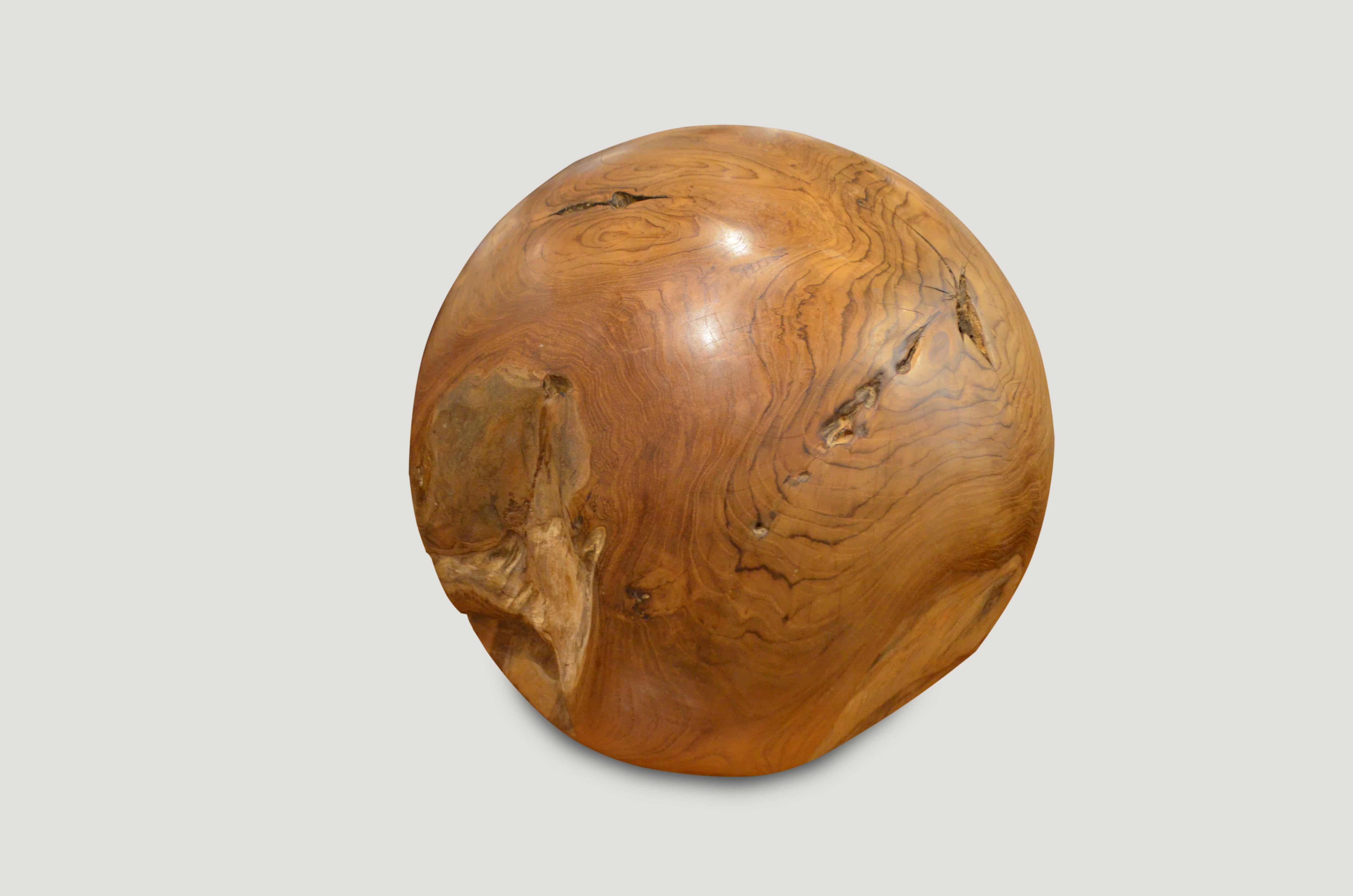 organic teak wood sphere