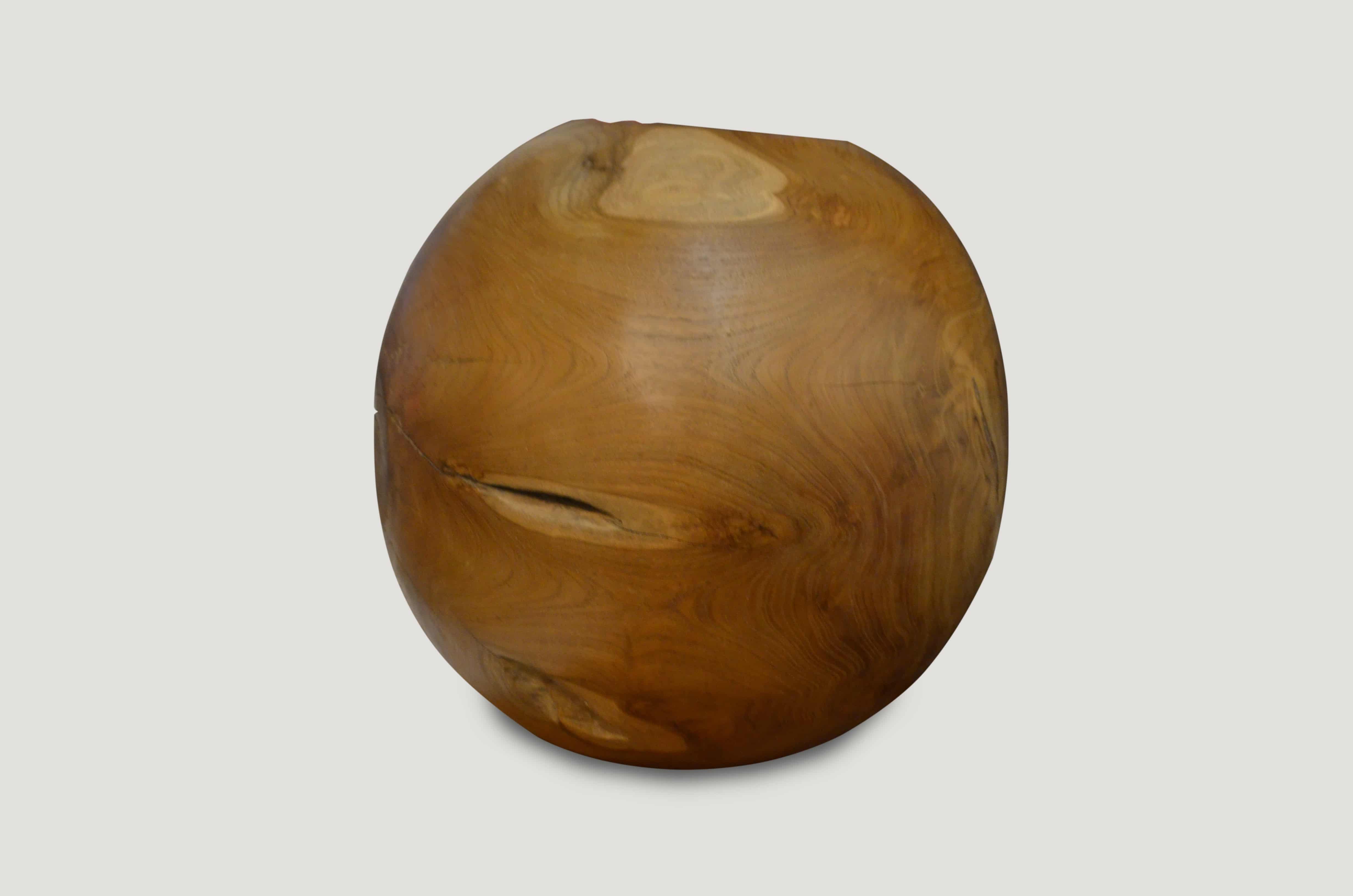 organic teak wood sphere