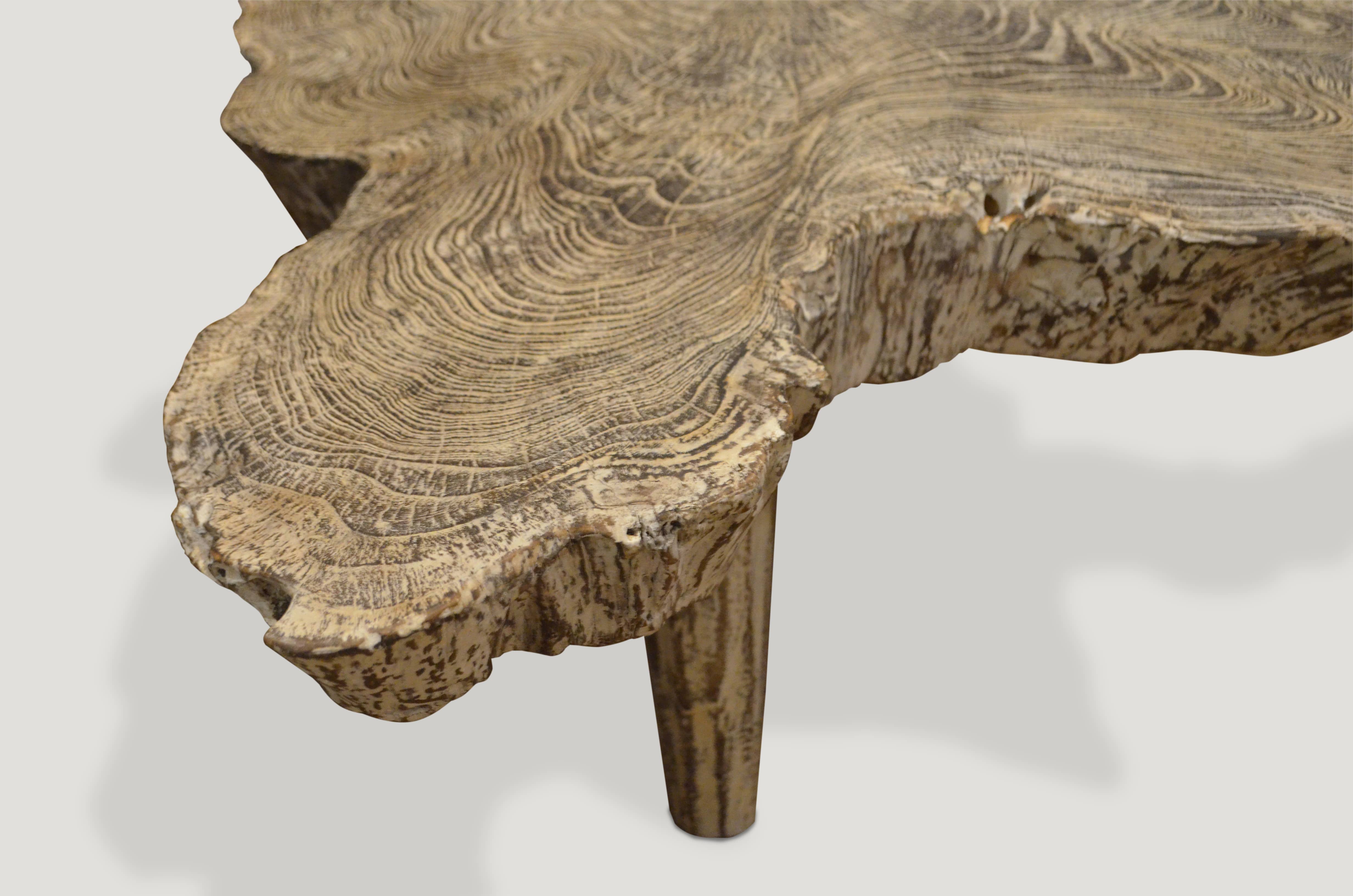 cerused teak wood coffee table