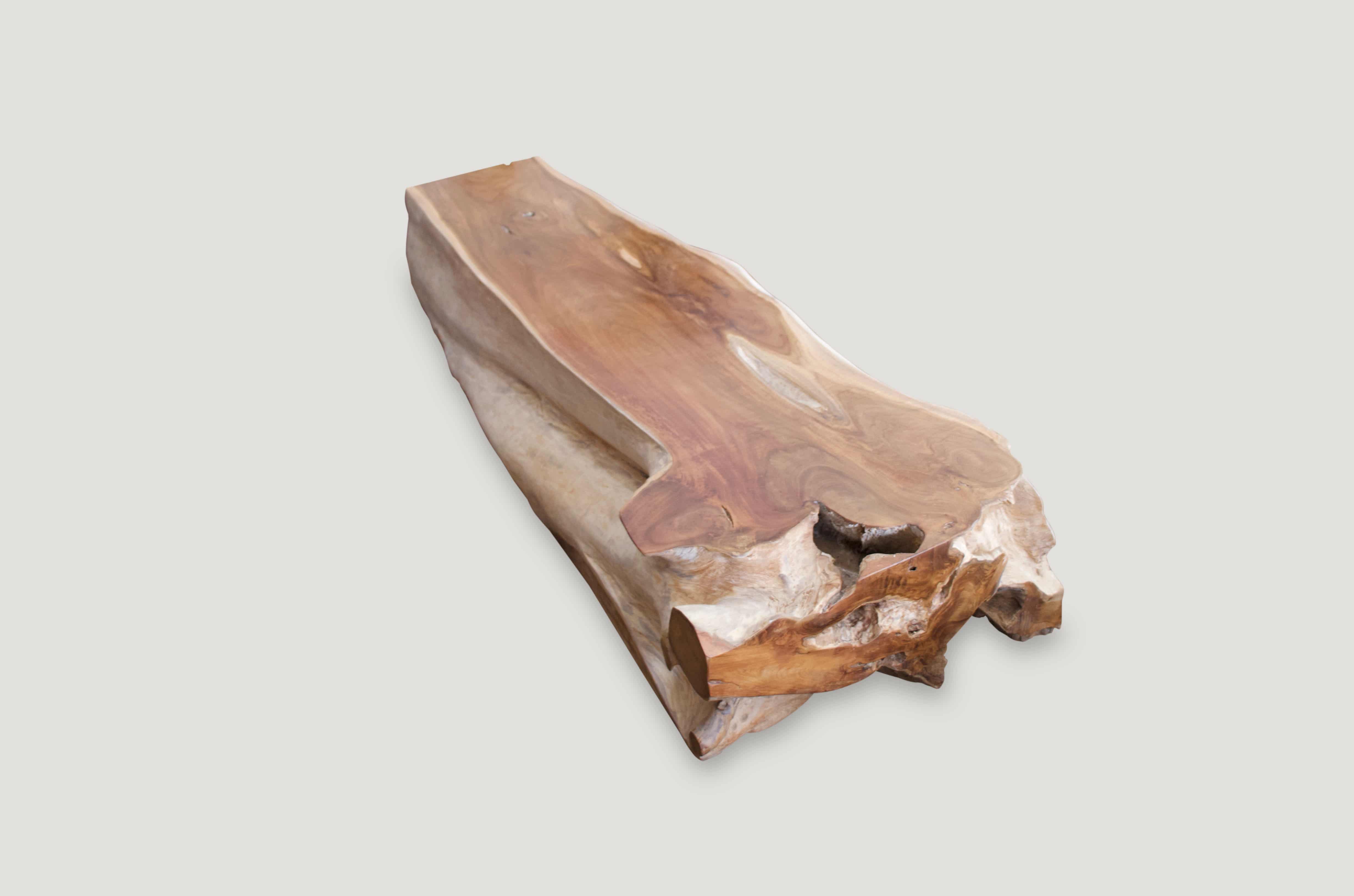 teak log bench or coffee table