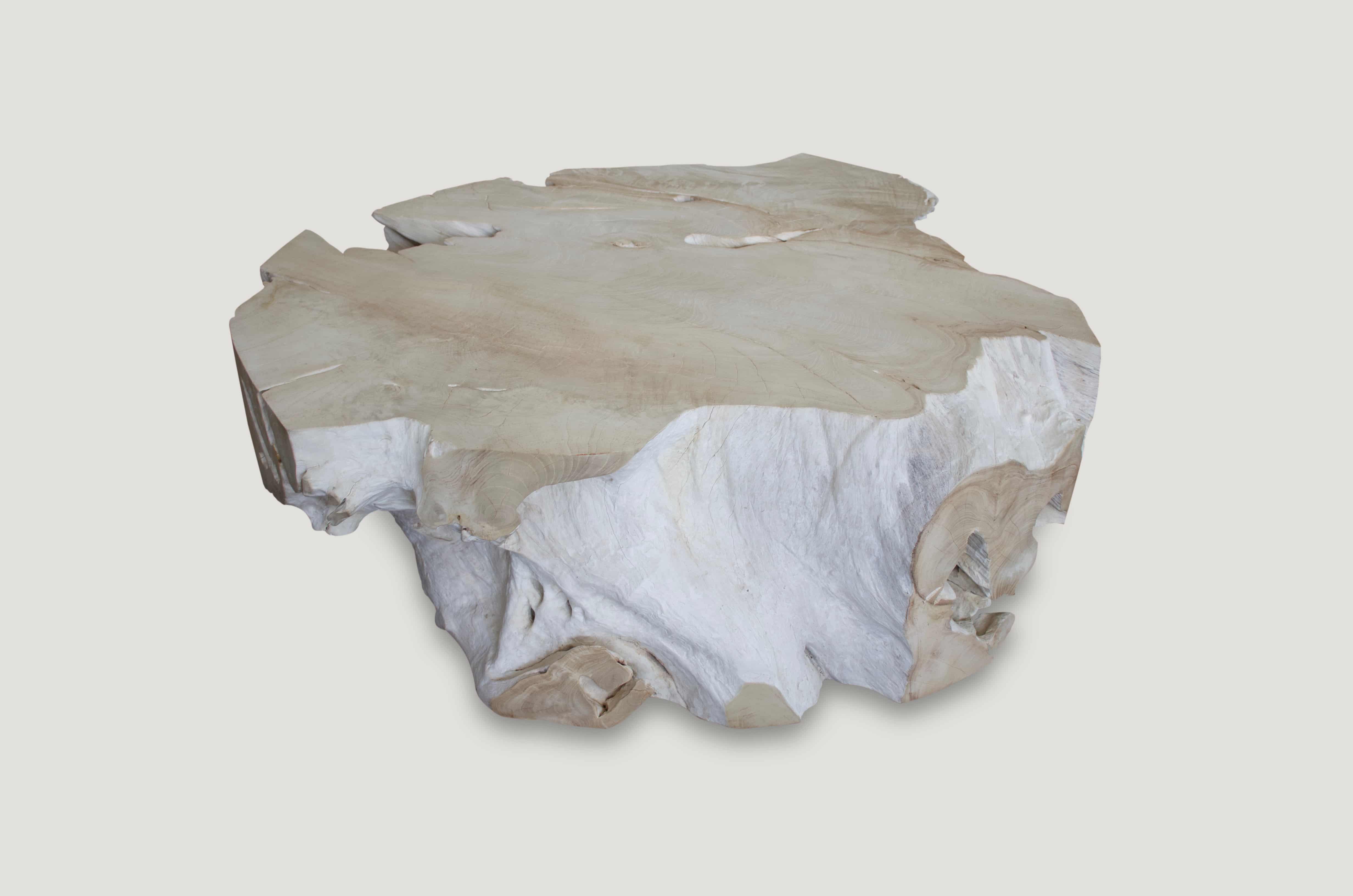 bleached teak coffee table