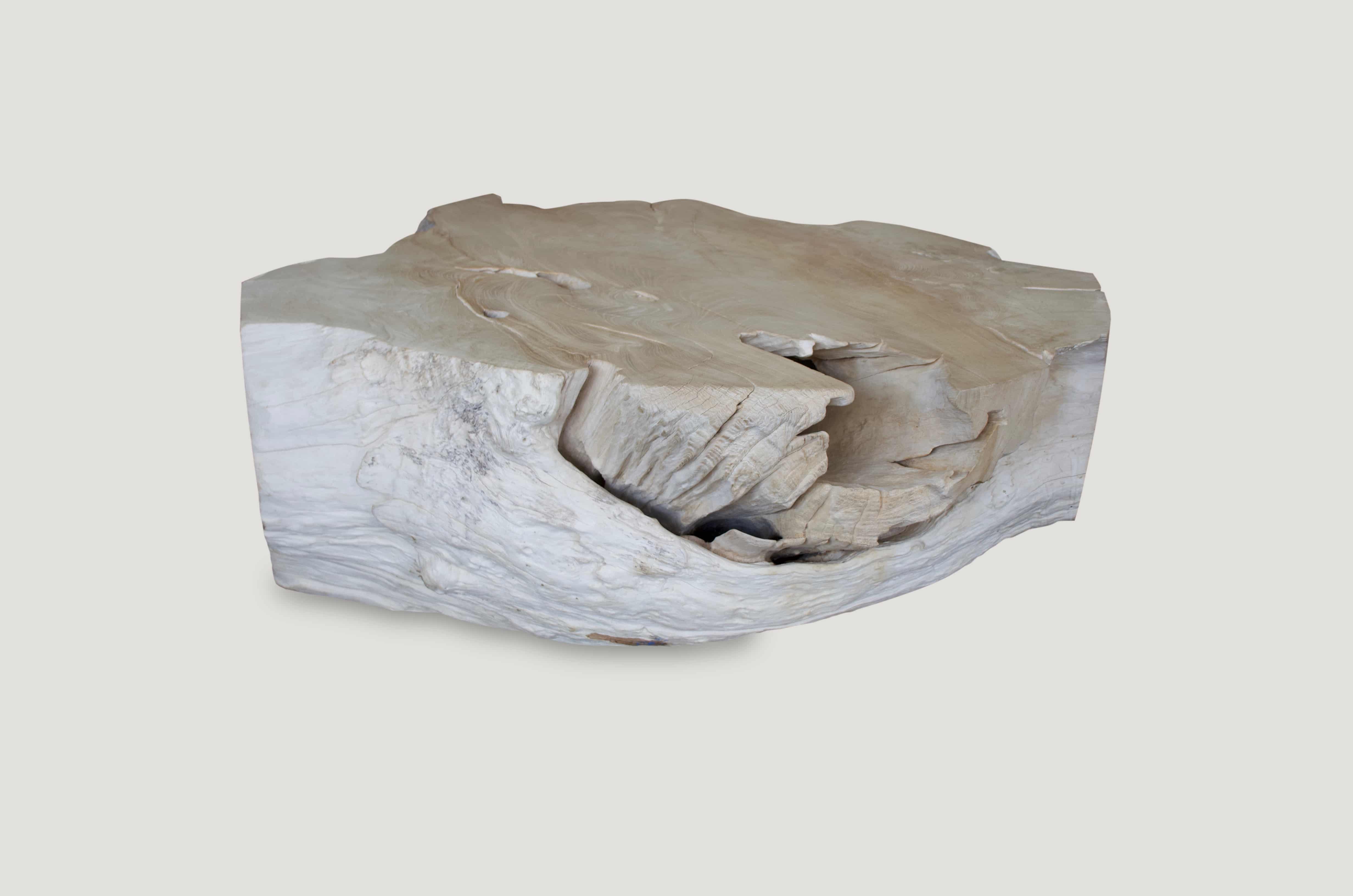 bleached teak coffee table