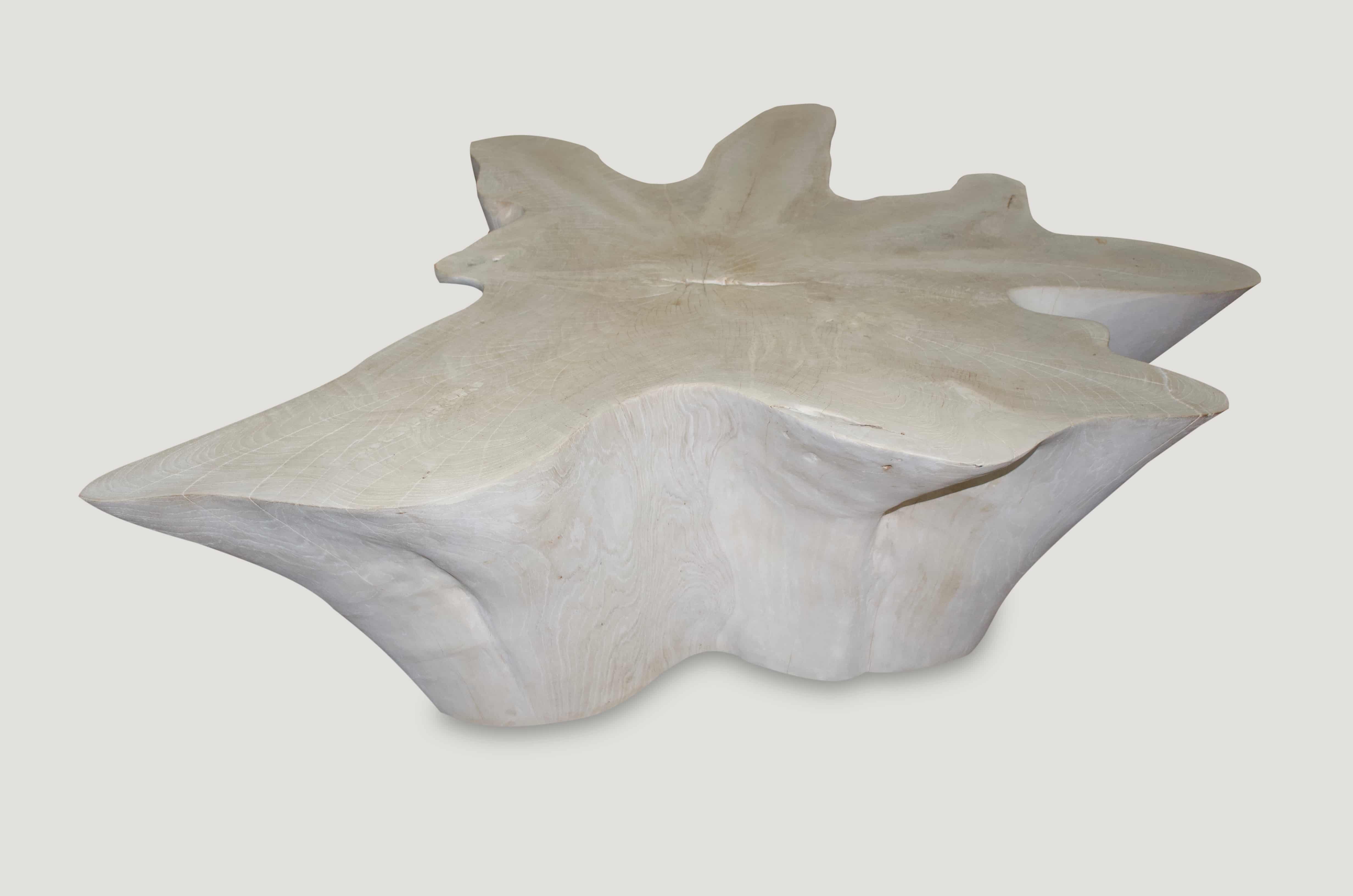 butterfly shaped bleached teak wood coffee table