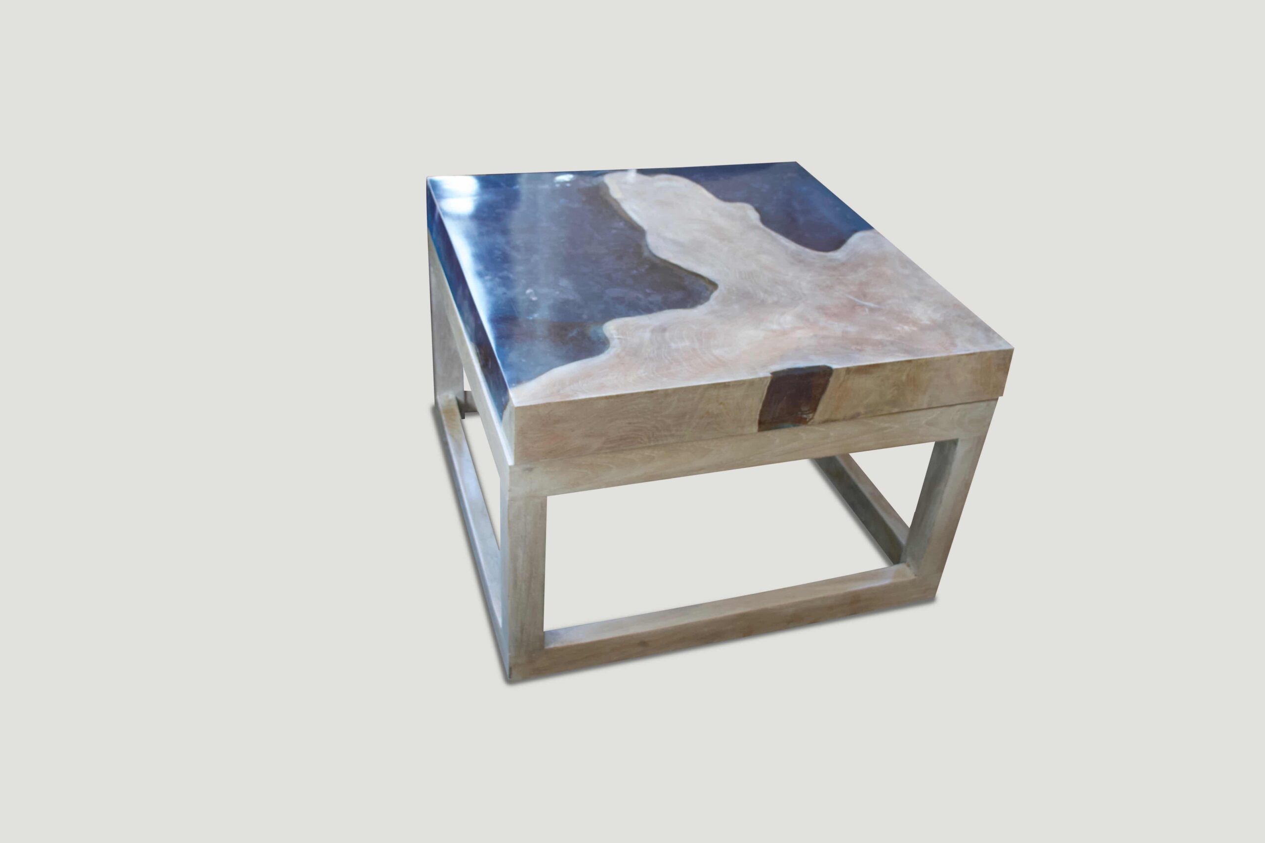 ice blue resin coffee table or side table
