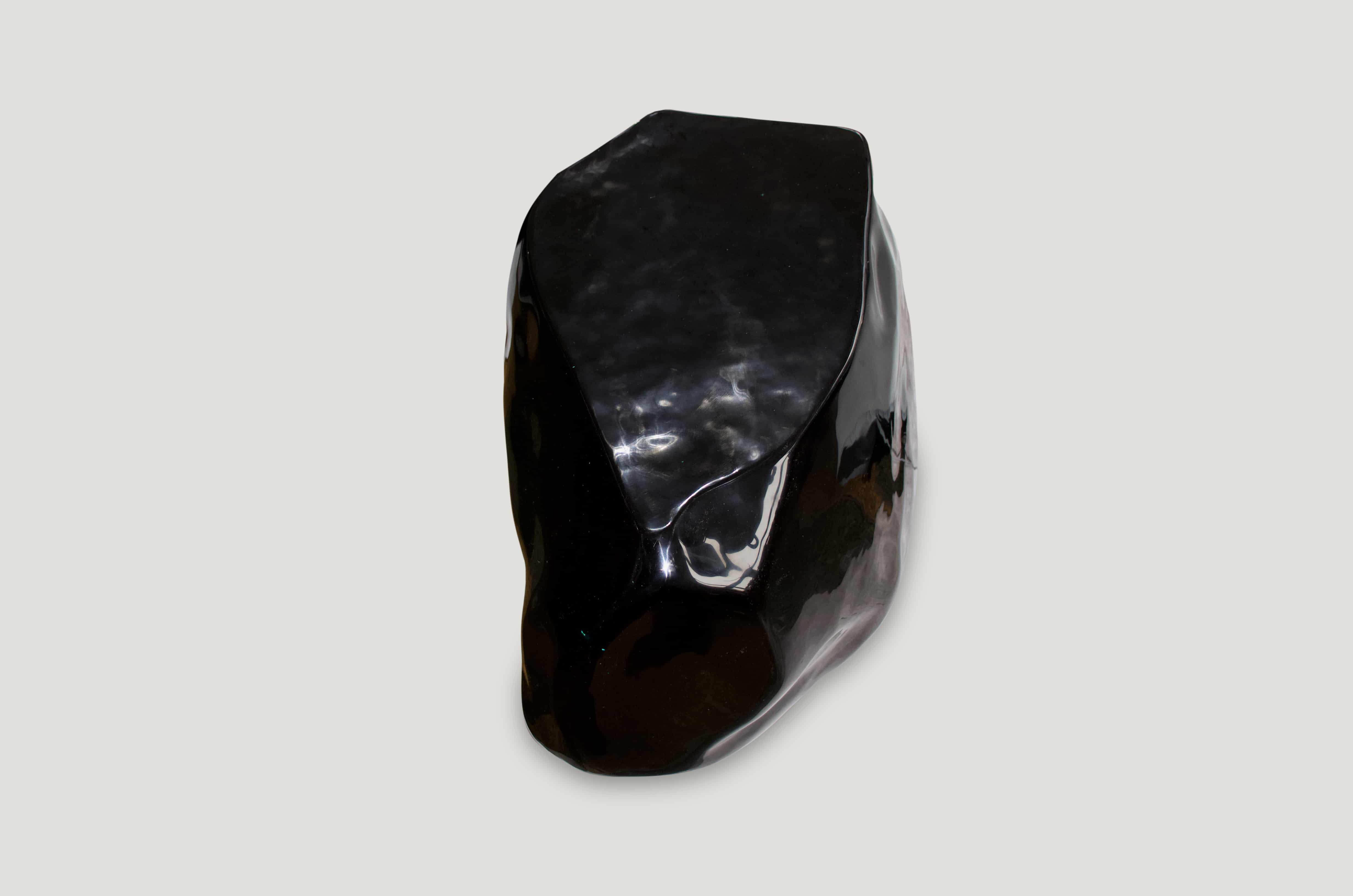 obsidian volcanic glass side table or coffee table