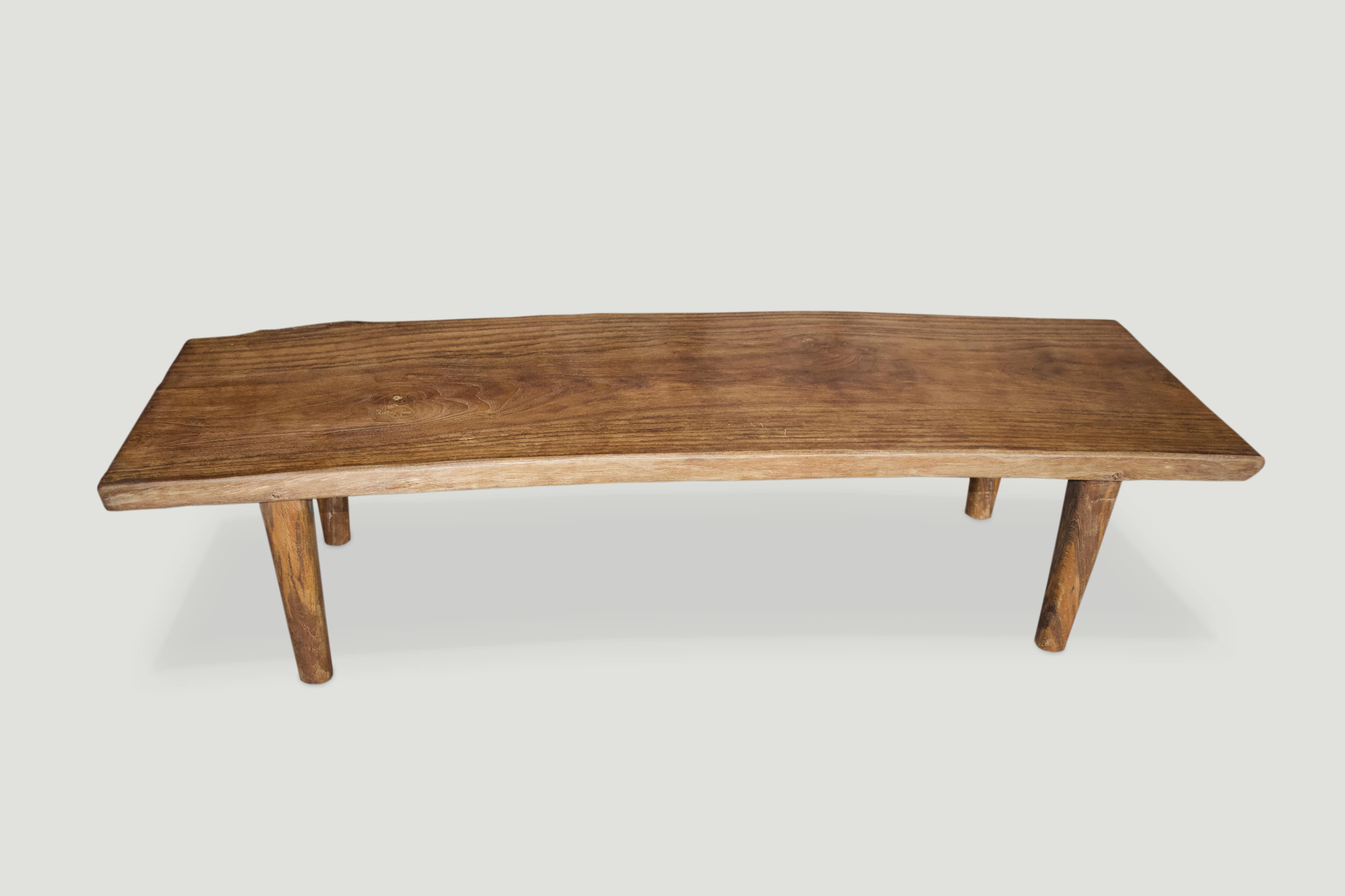 mid century style teak wood coffee table or bench