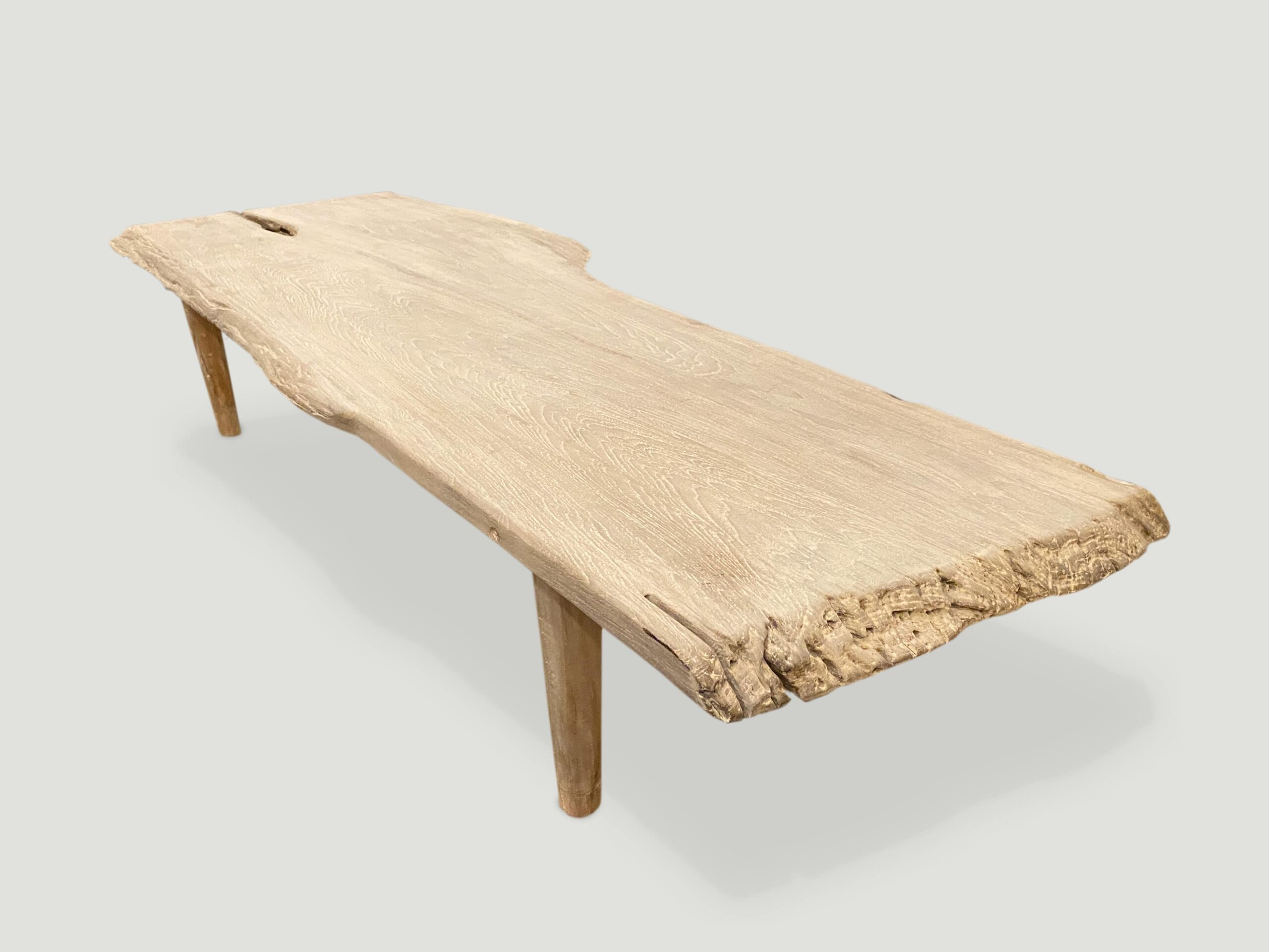 live edge teak wood coffee table or bench