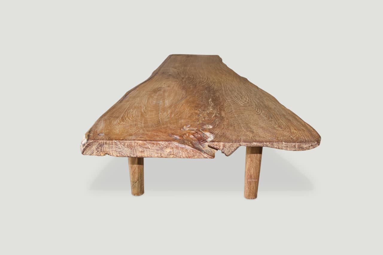 live edge teak wood coffee table or bench