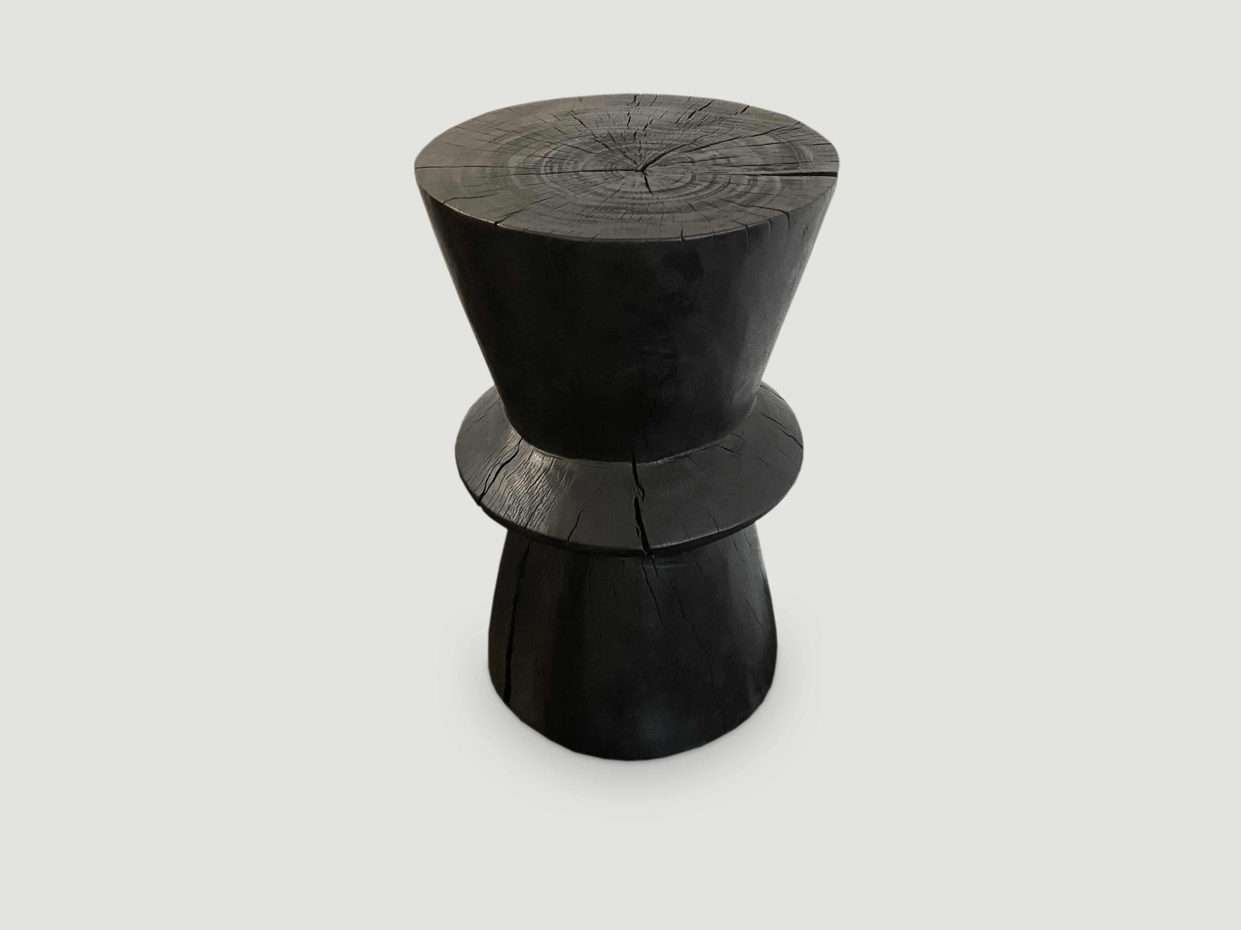 charred side table