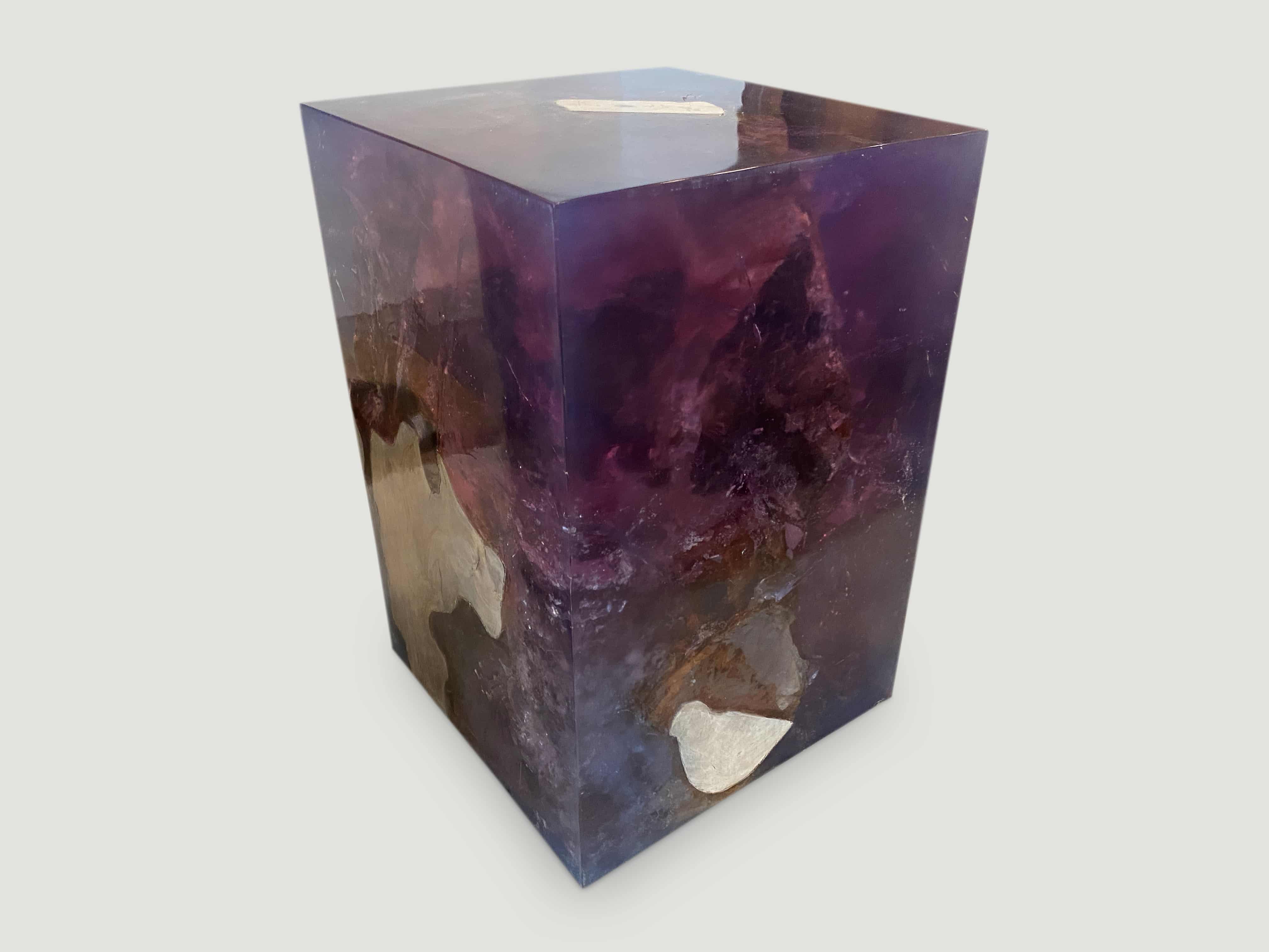 blue resin side table