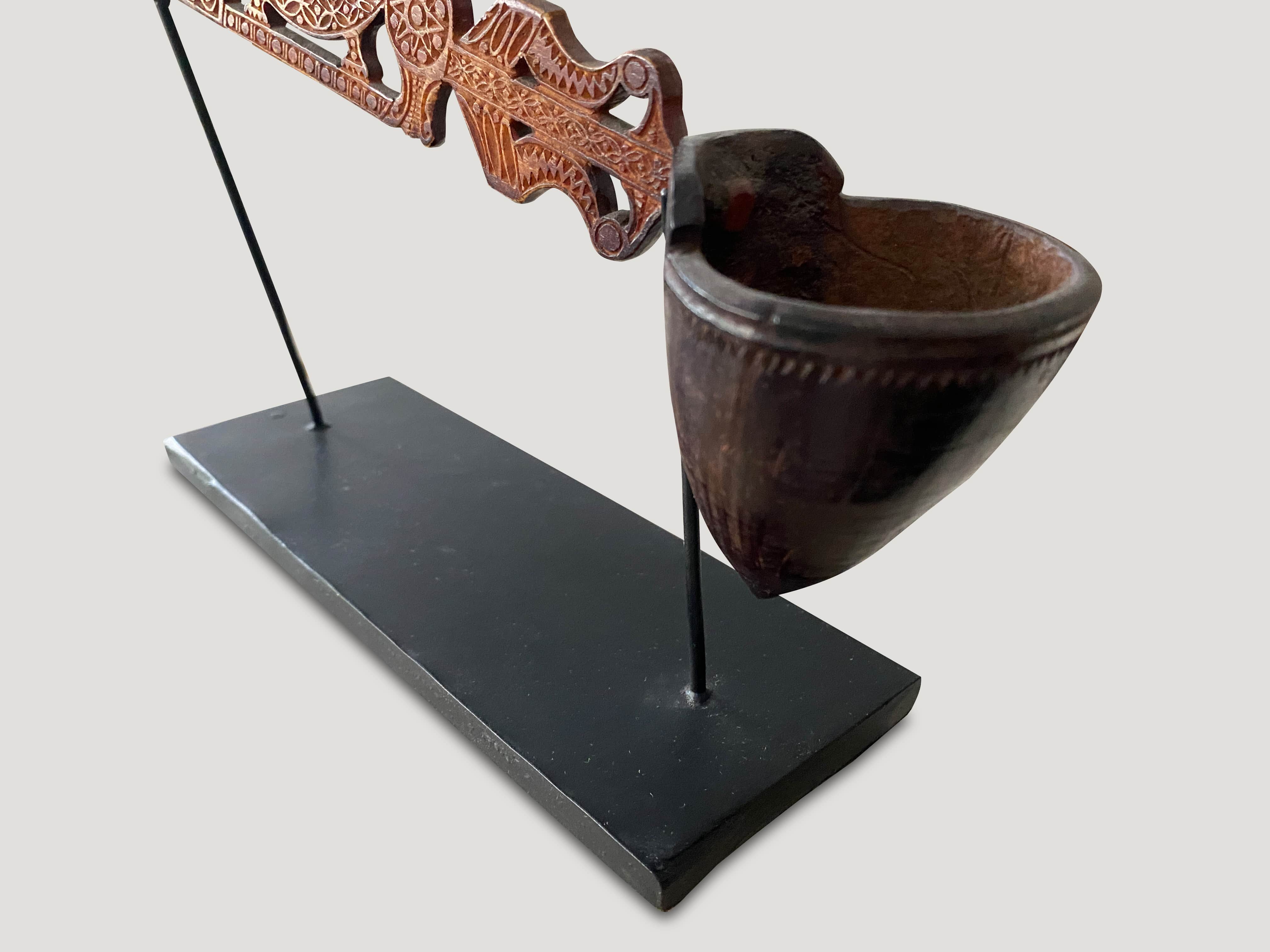 MUSEUM QUALITY HAND CARVED LADLE