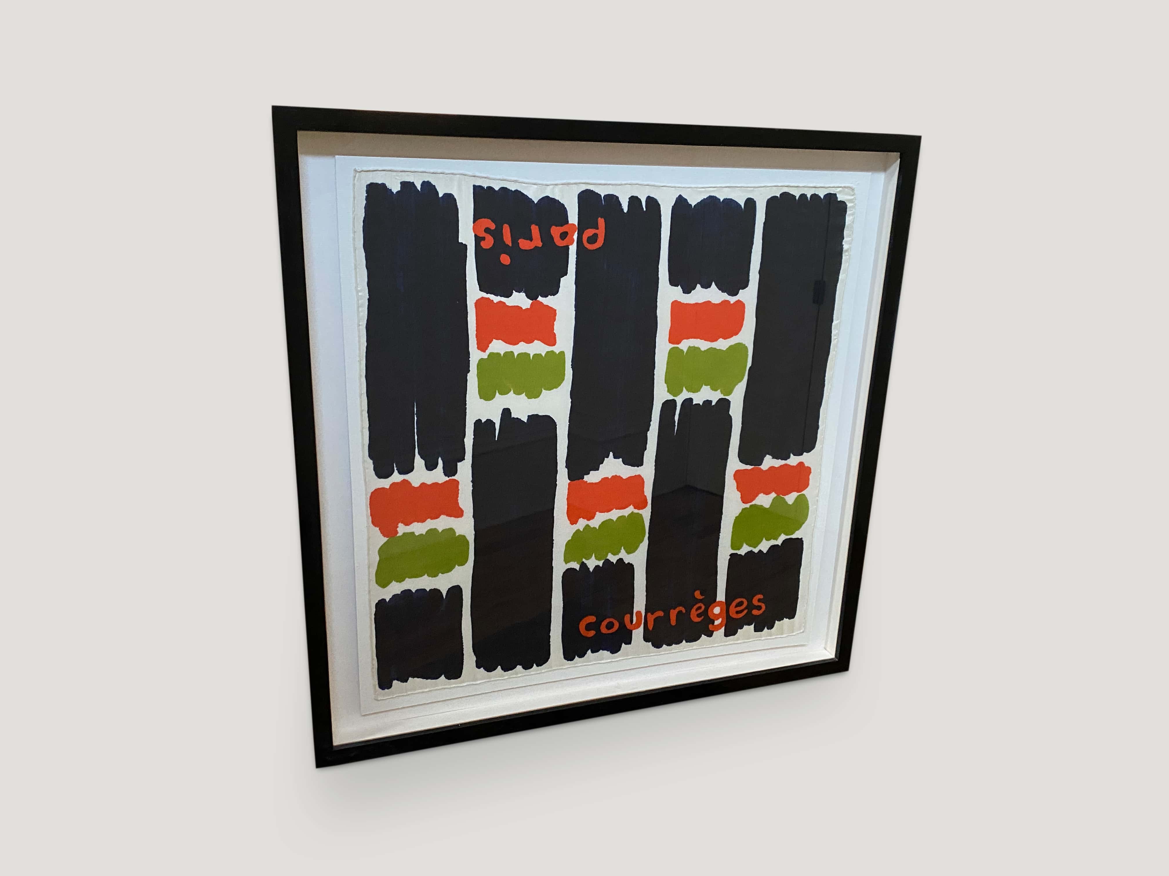 FRAMED ABSTRACT COURREGES SCARF FROM PARIS FRANCE