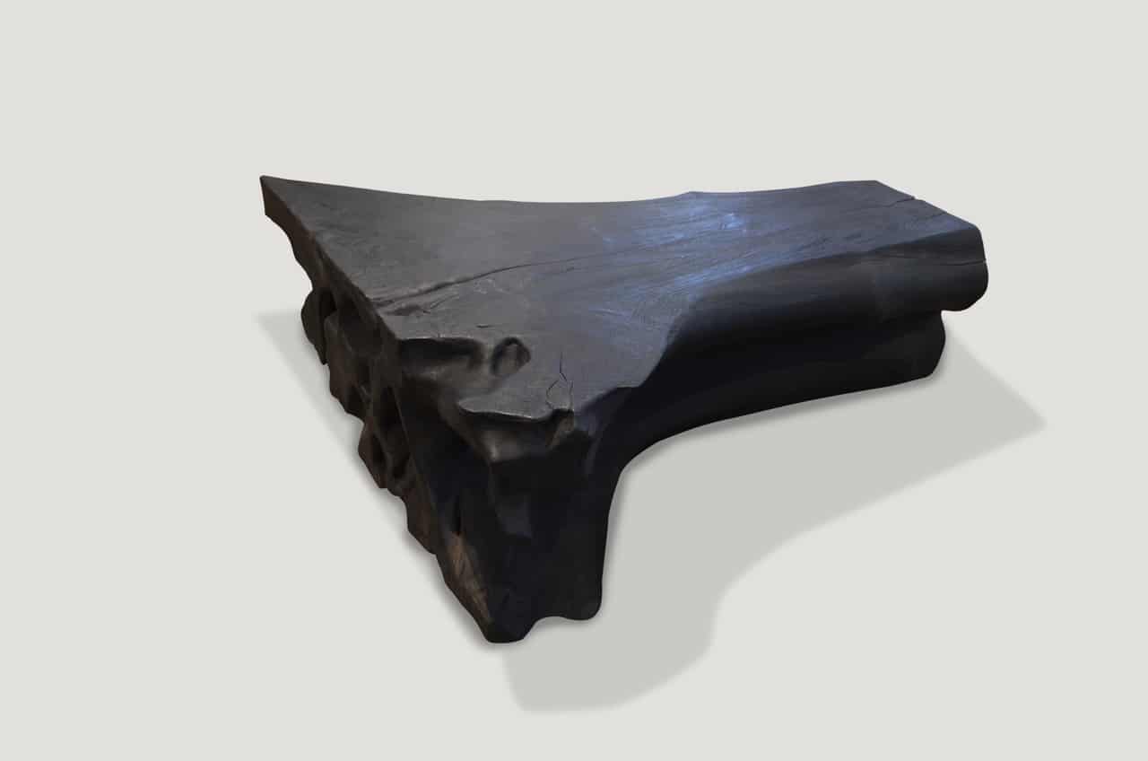 triple burnt teak wood coffee table