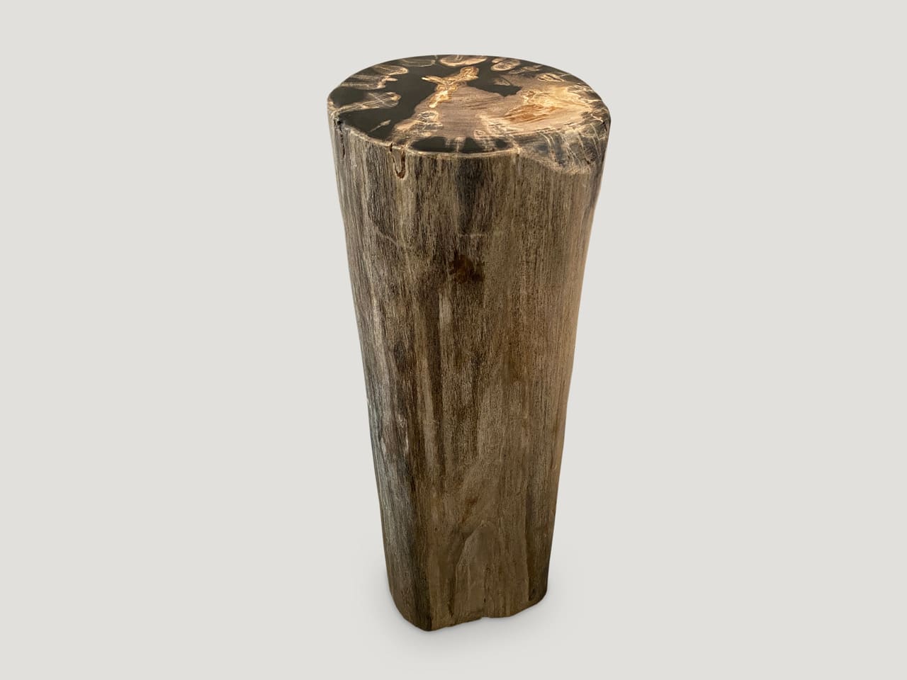 high quality petrified wood pedestal or side table