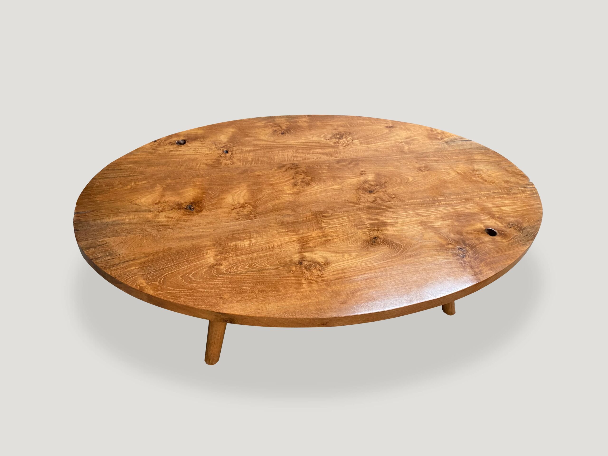 natural reclaimed teak wood oval coffee table