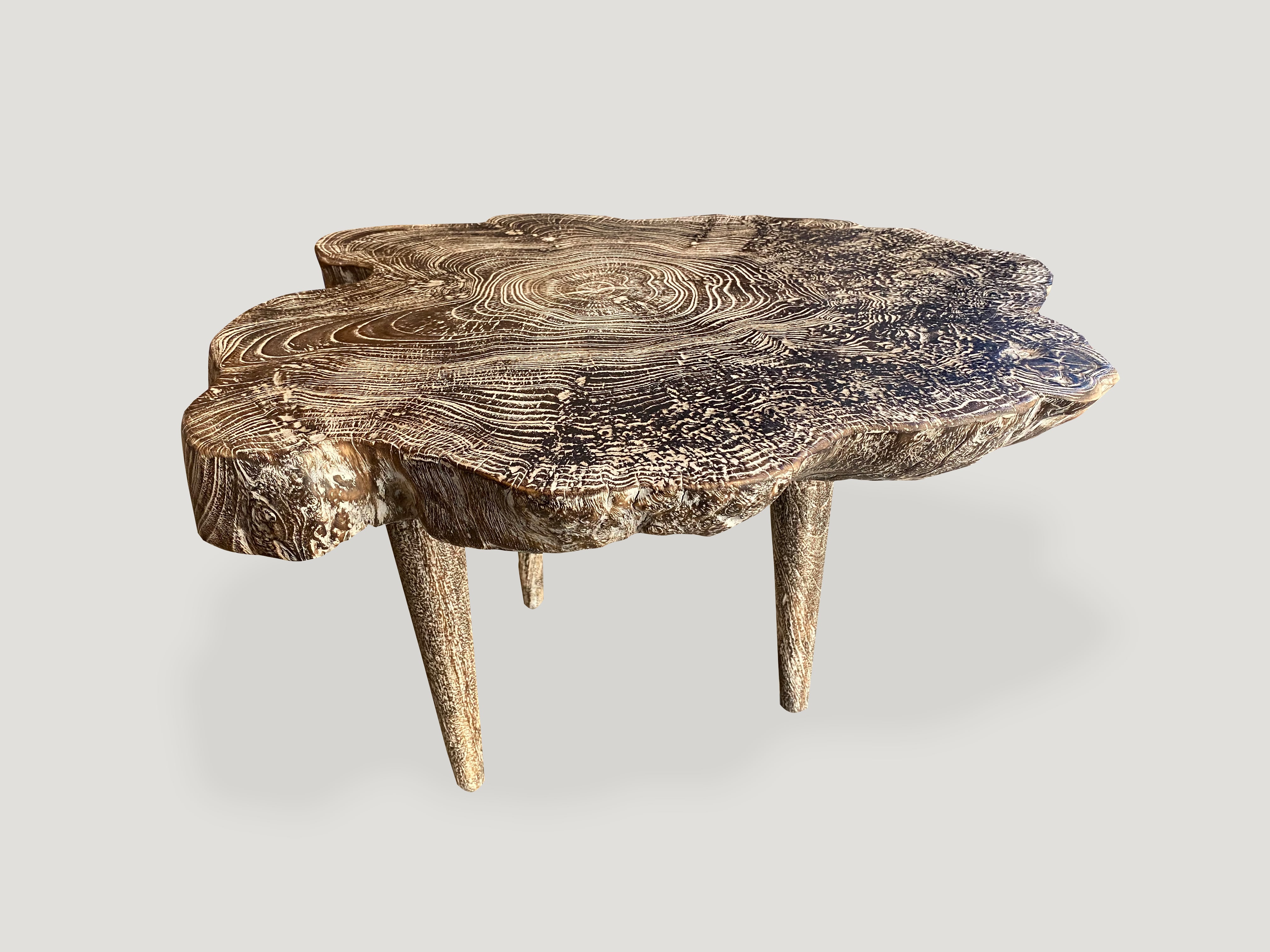 Live Edge Single Charred Cerused Side Table 69JA - Andrianna Shamaris