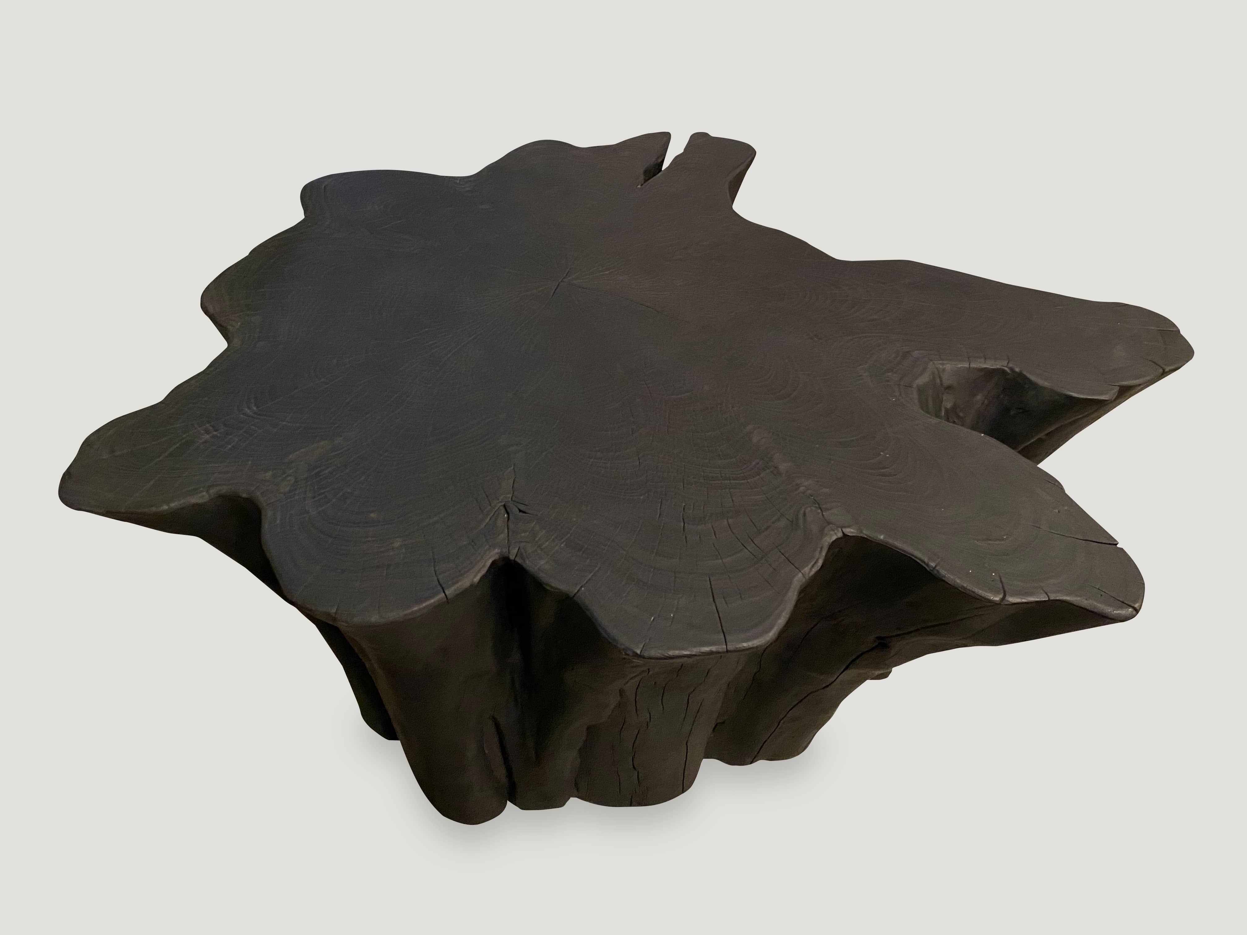 amorphous charred teak wood coffee table