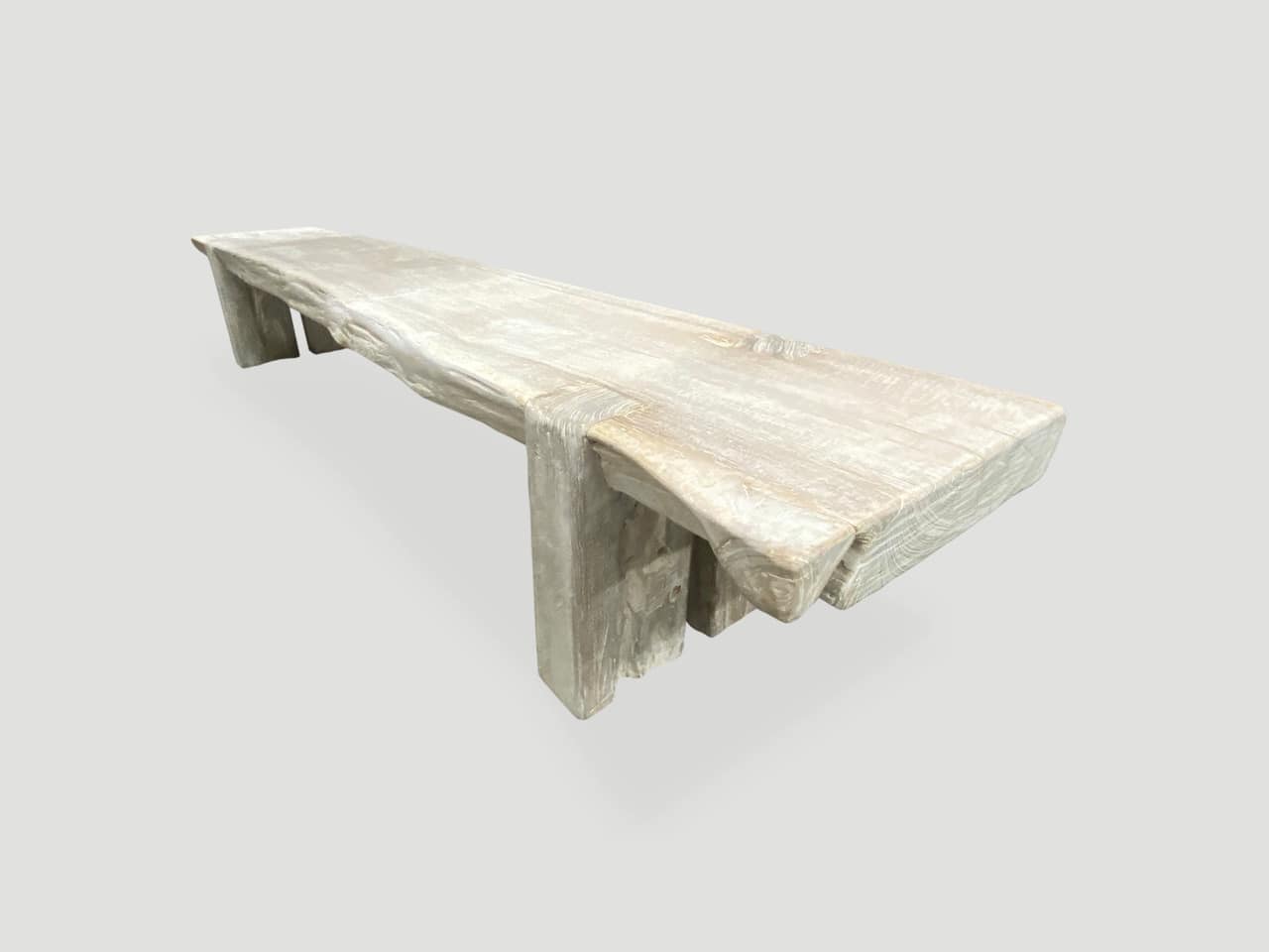reclaimed teak wood bench