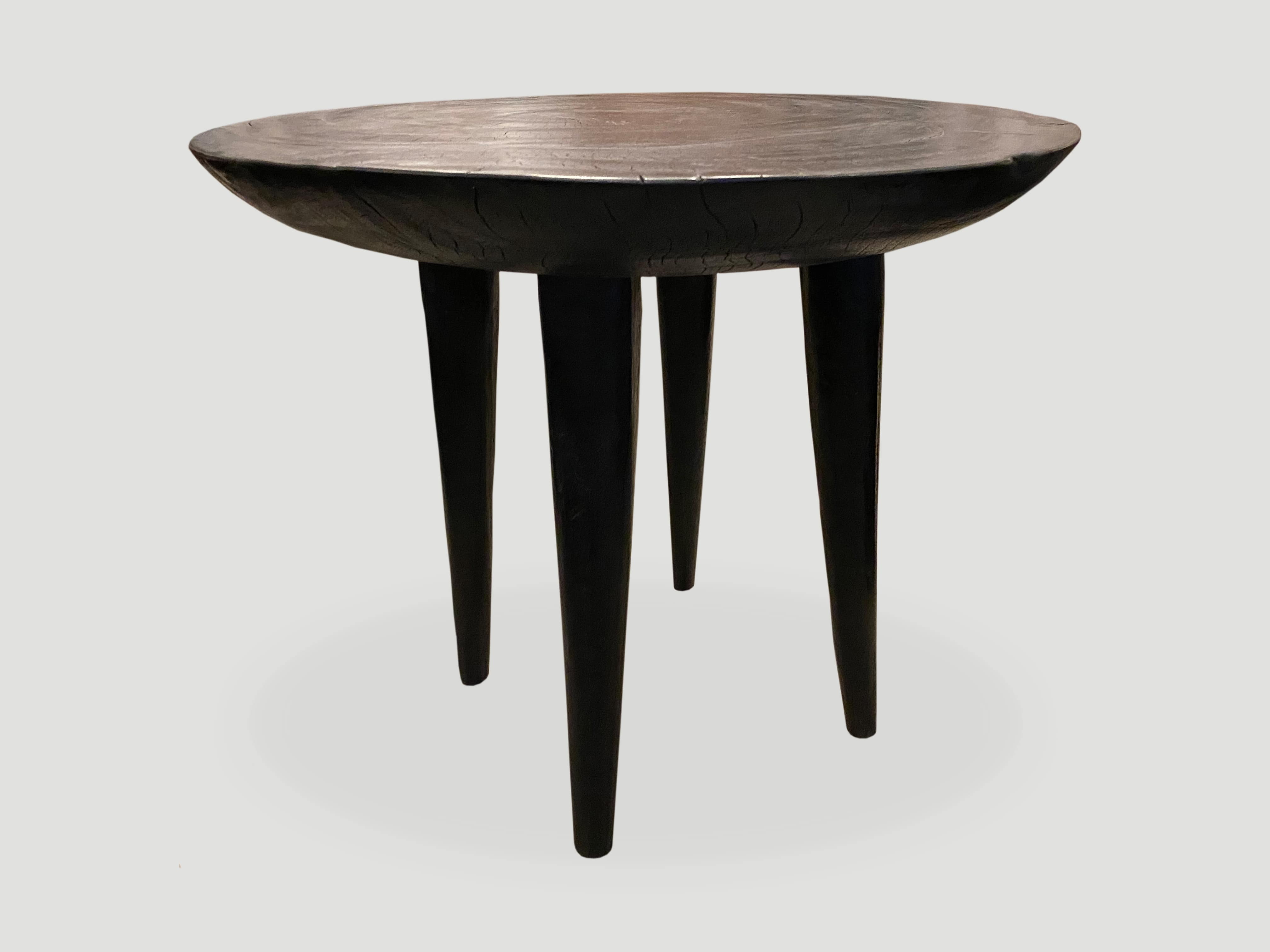 charred side table