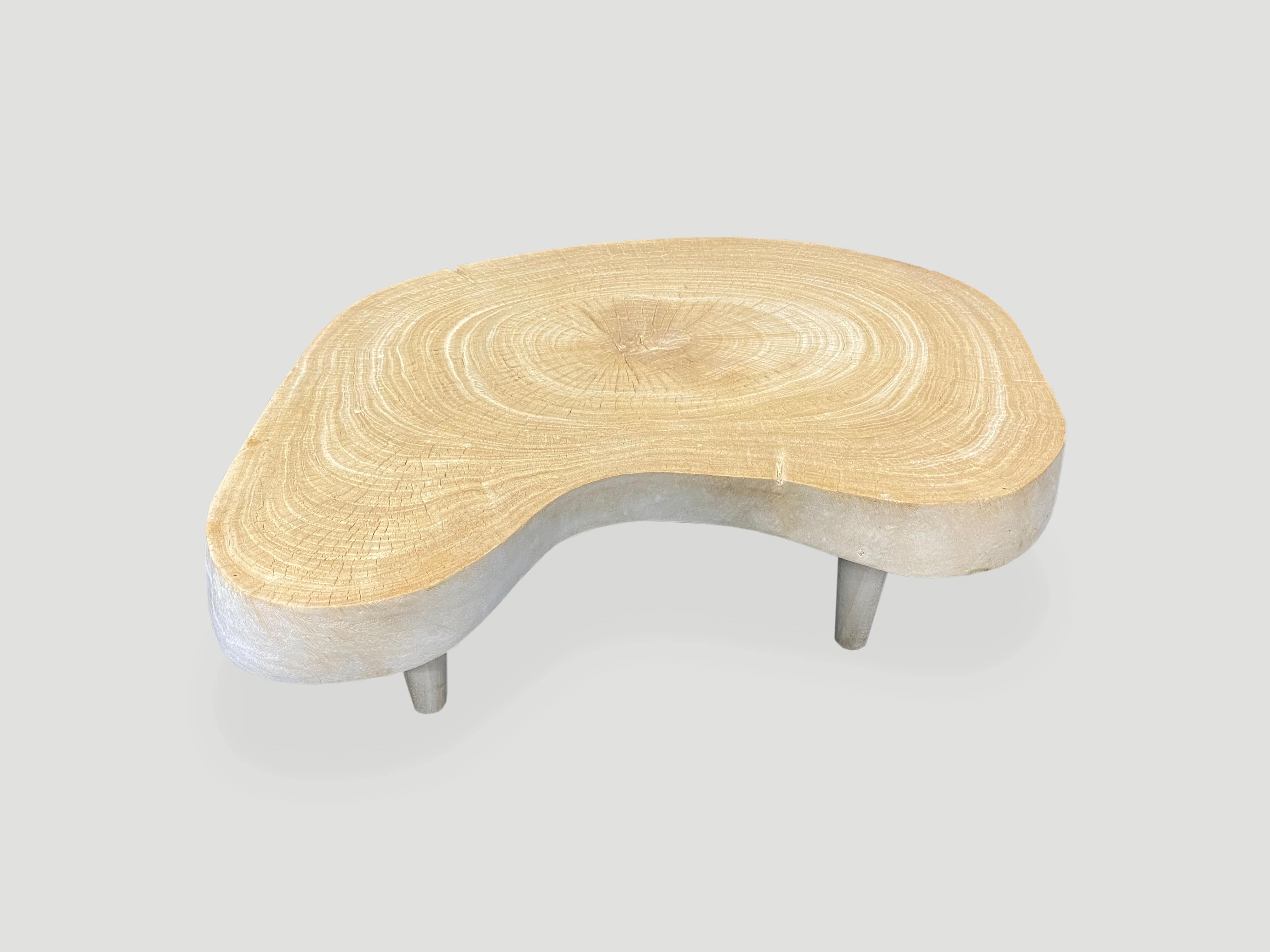 amorphous mid century modern teak wood coffee table