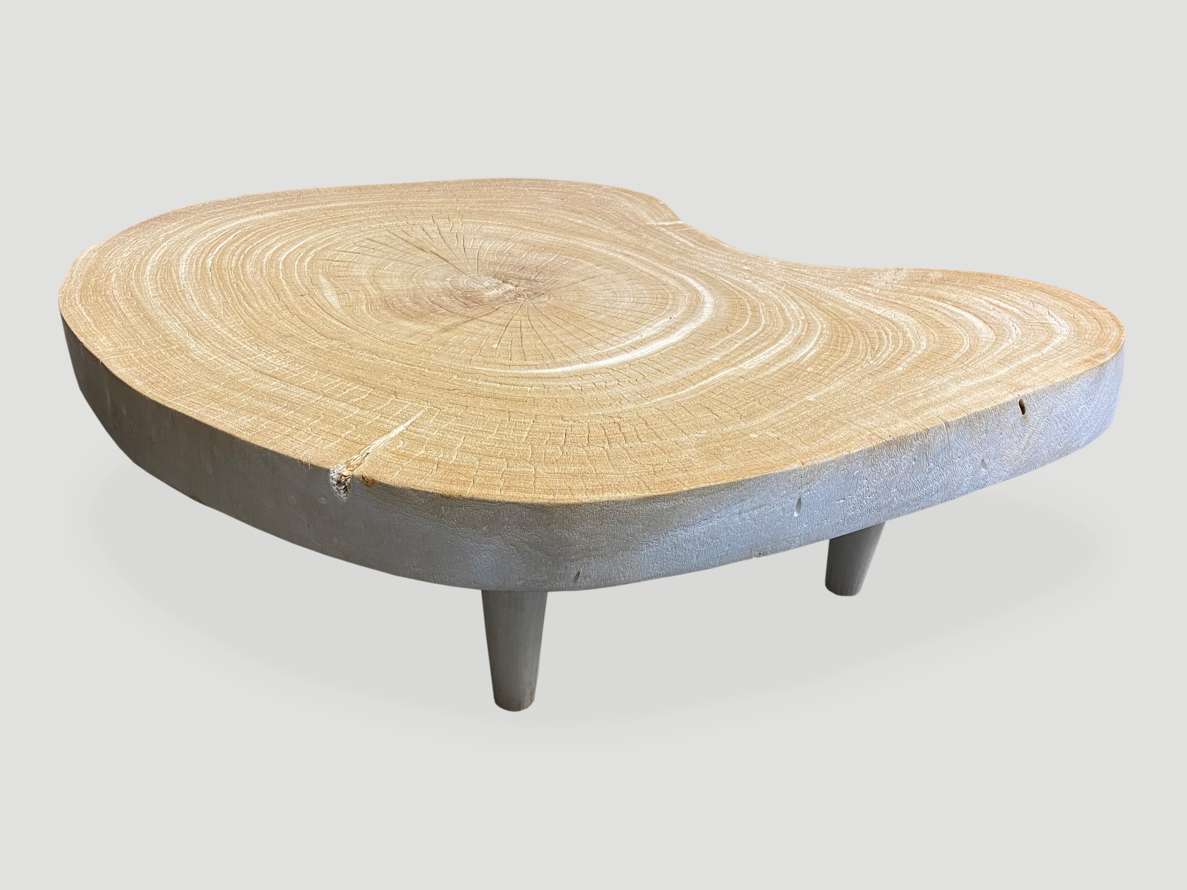 amorphous mid century modern teak wood coffee table