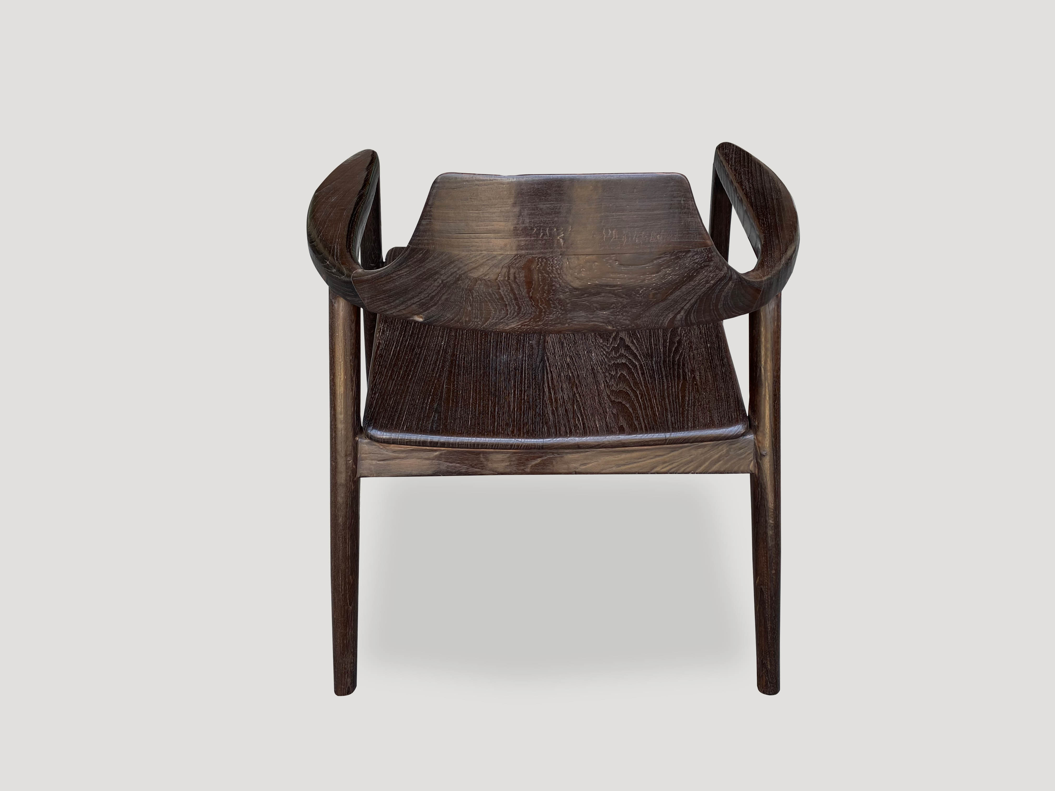 reclaimed teak wood mid century chair