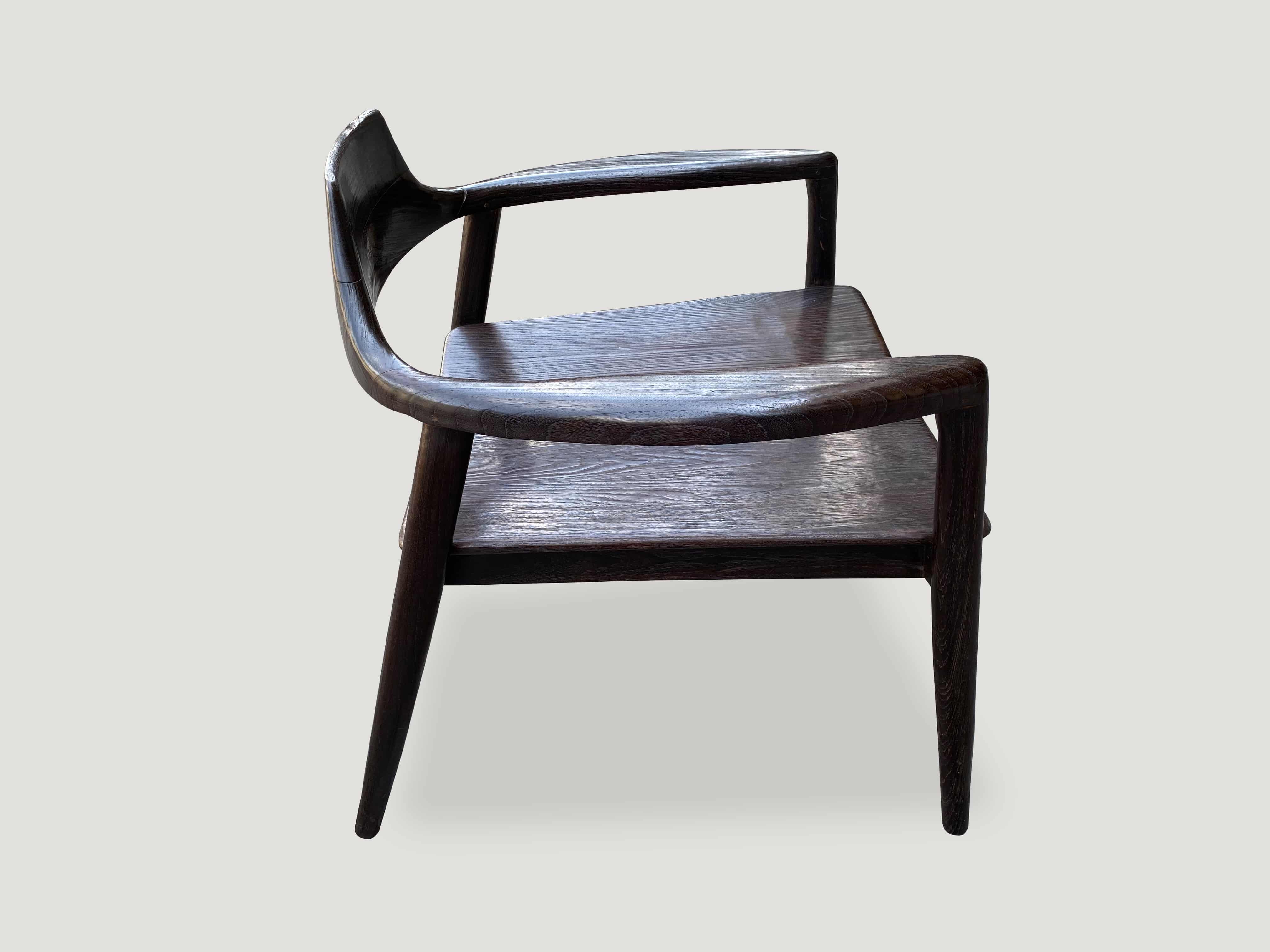 reclaimed teak wood mid century chair