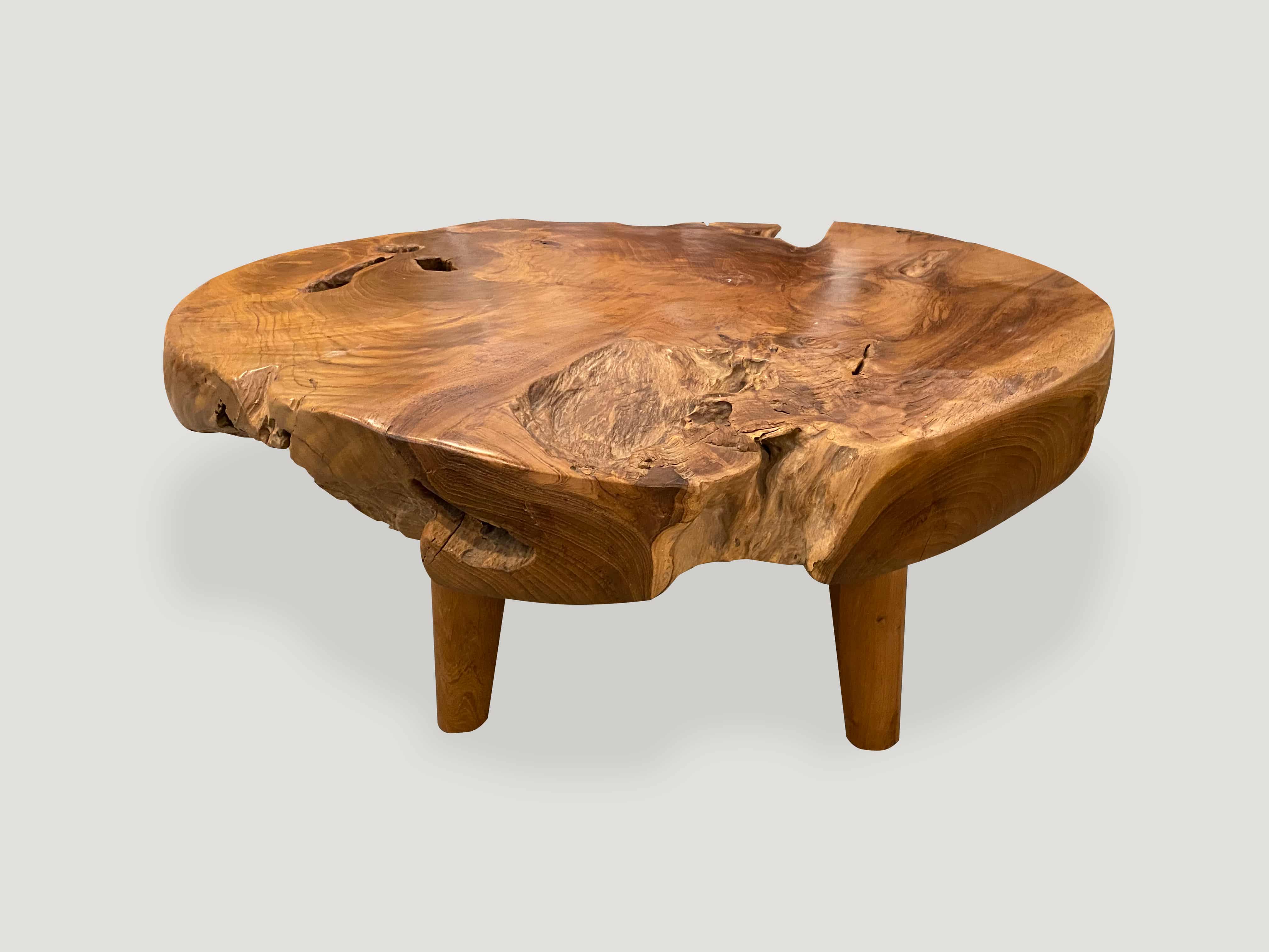 natural teak wood coffee table